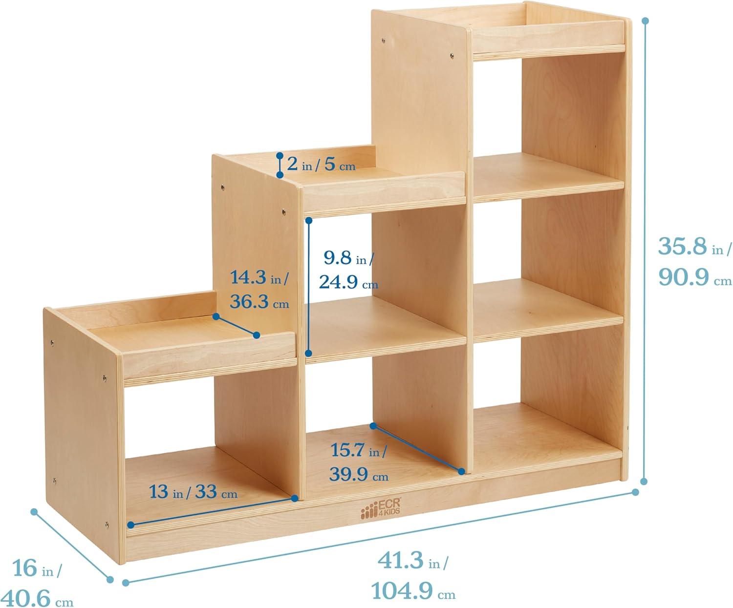 ECR4Kids 3-2-1 Cube Storage Cabinet, Children's Furniture, Natural