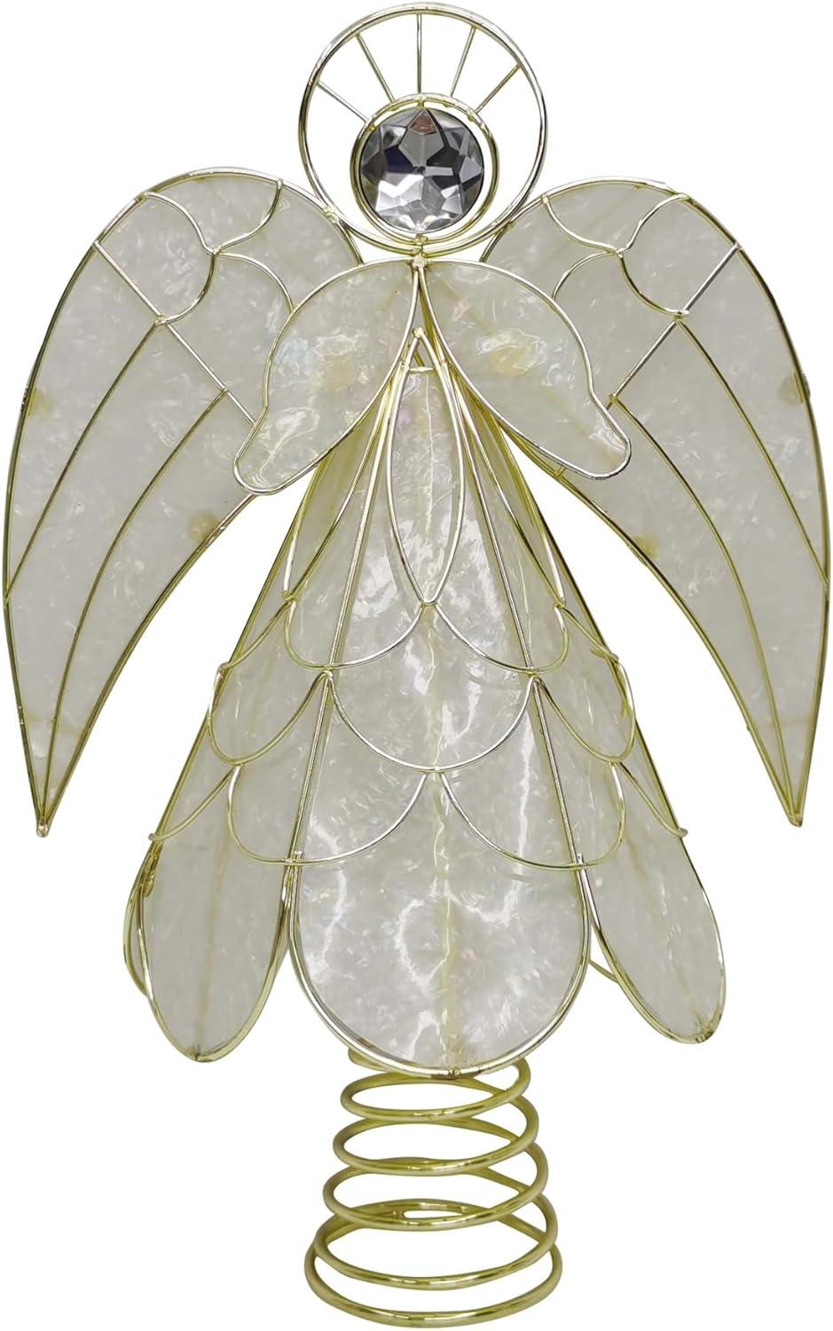 7.5" Faux Capiz Angel LED Tree Topper by Ashland® - Christmas Tree Topper