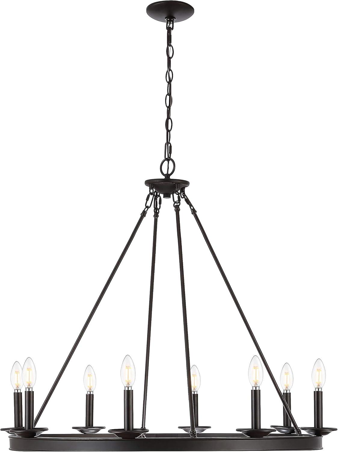 Natal 8 - Light Dimmable Wagon Wheel Chandelier