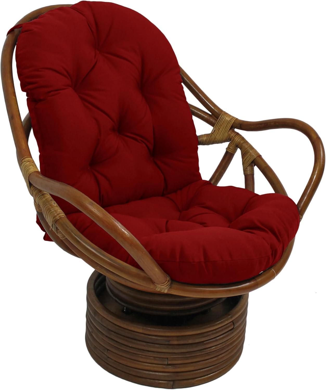 Blazing Needles 48-inch by 24-inch Solid Outdoor Spun Polyester Swivel Rocker Cushion