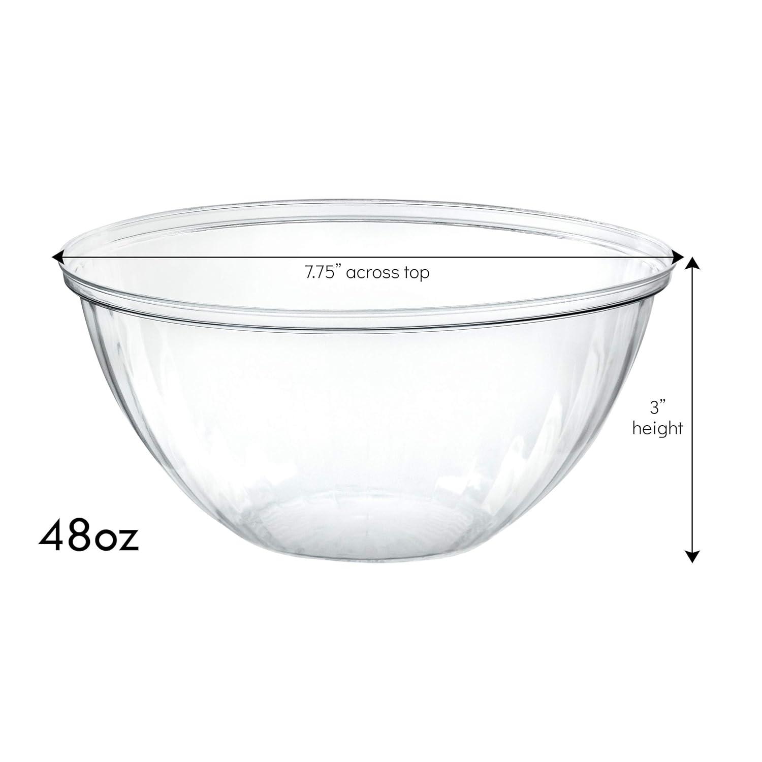 PLASTICPRO Plastic Bowls with Lids 48 oz Disposable Containers with Lids, 2 Pack
