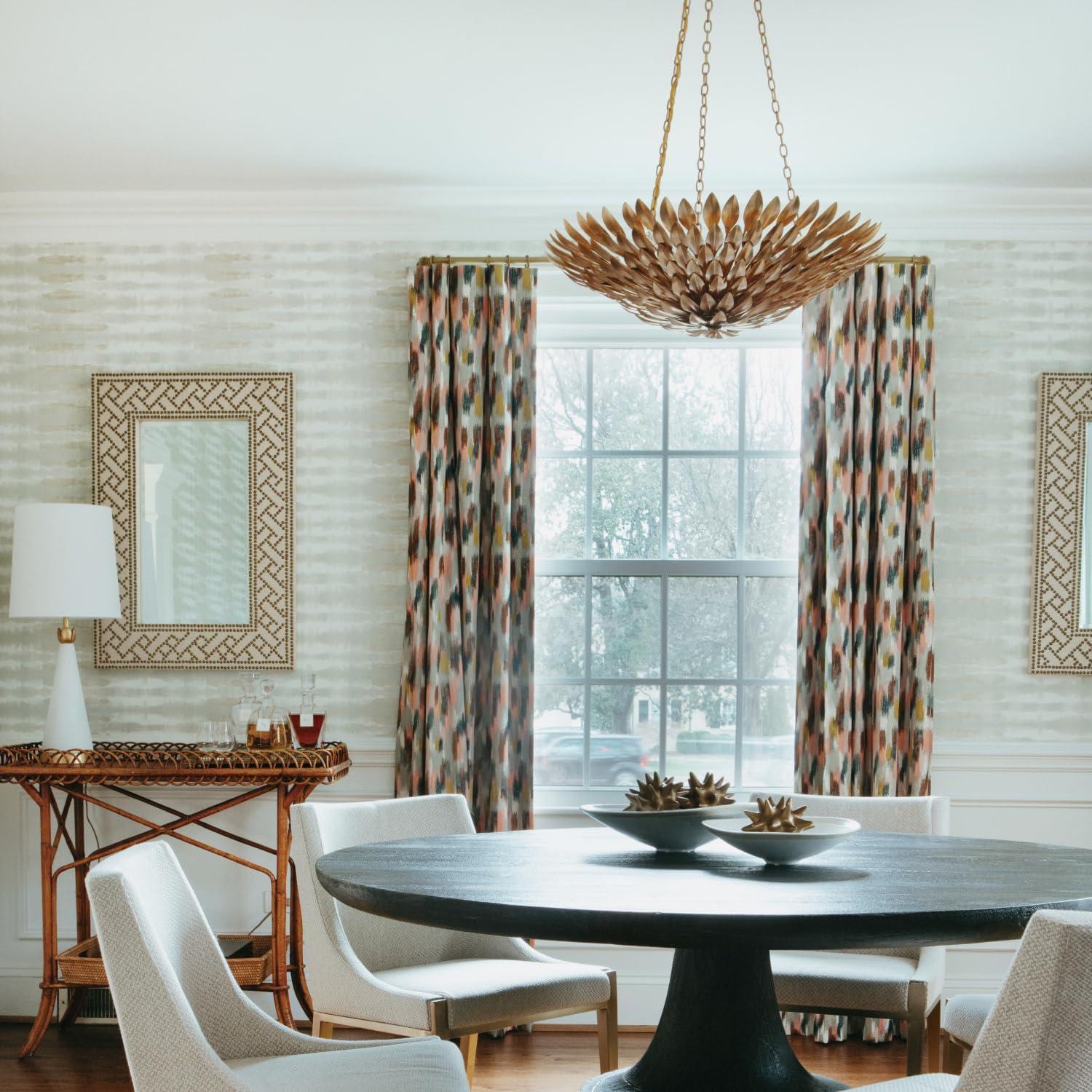 517-GA-Crystorama Iluminación-Broche - Lámpara de Araña de Seis Luces en Estilo Atemporal - Acabado Dorado Antiguo de 24,5 Pulgadas de Ancho por 11 Pulgadas de Alto