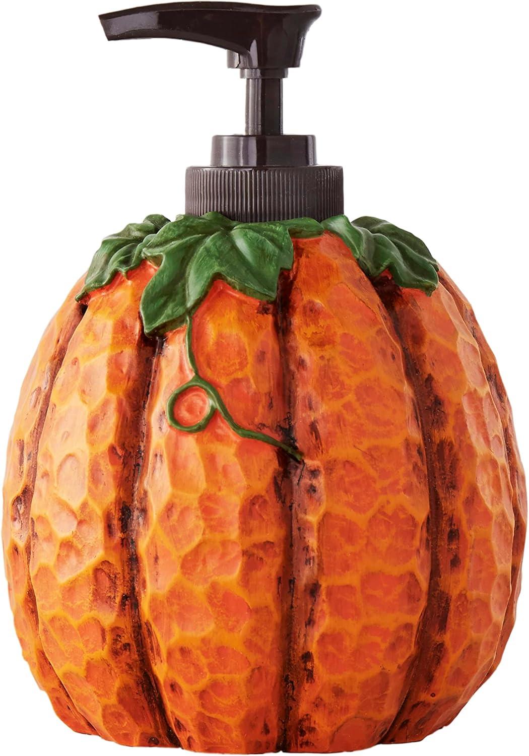 Hand-Painted Pumpkin Resin Lotion Soap Dispenser