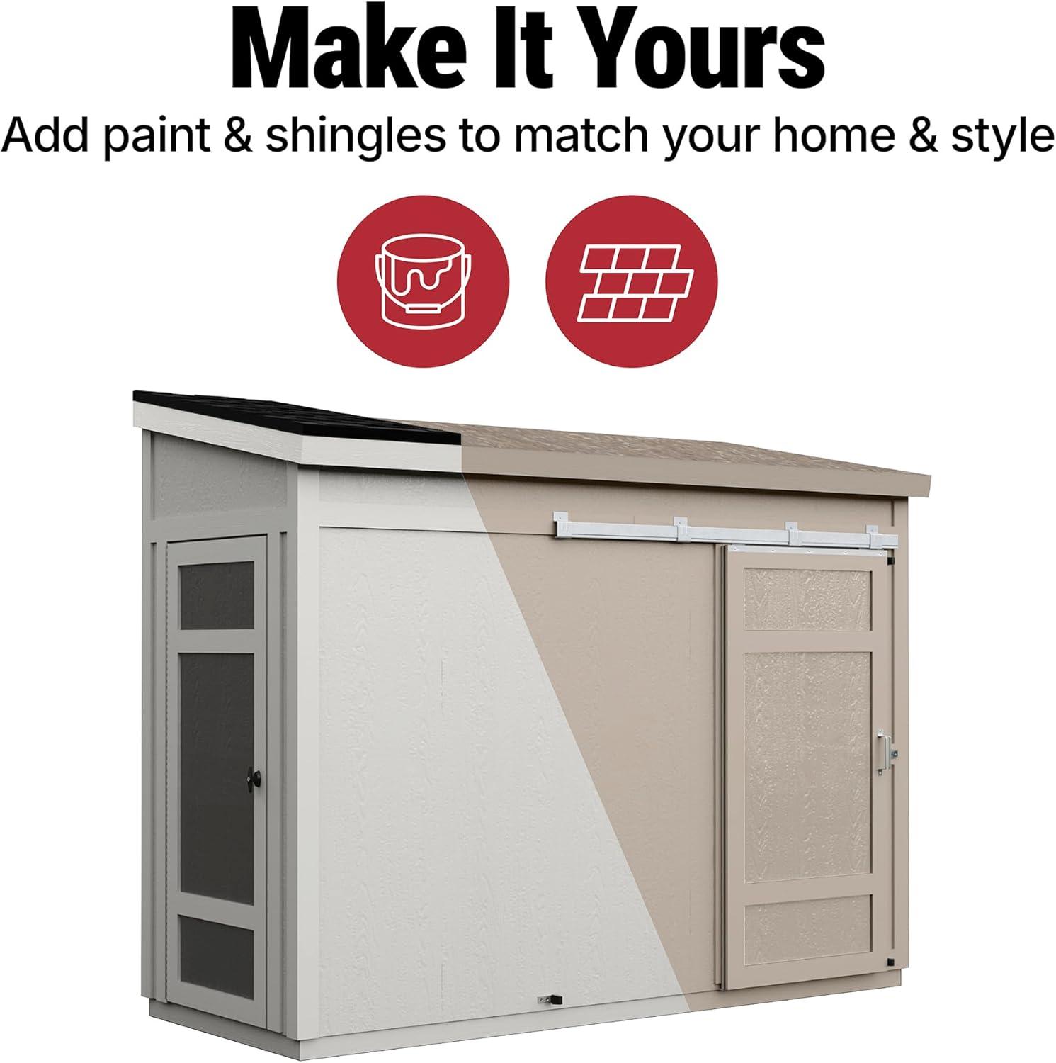 Handy Home Cambria 10 ft. W x 4 ft. D Wood Lean-To Storage Shed