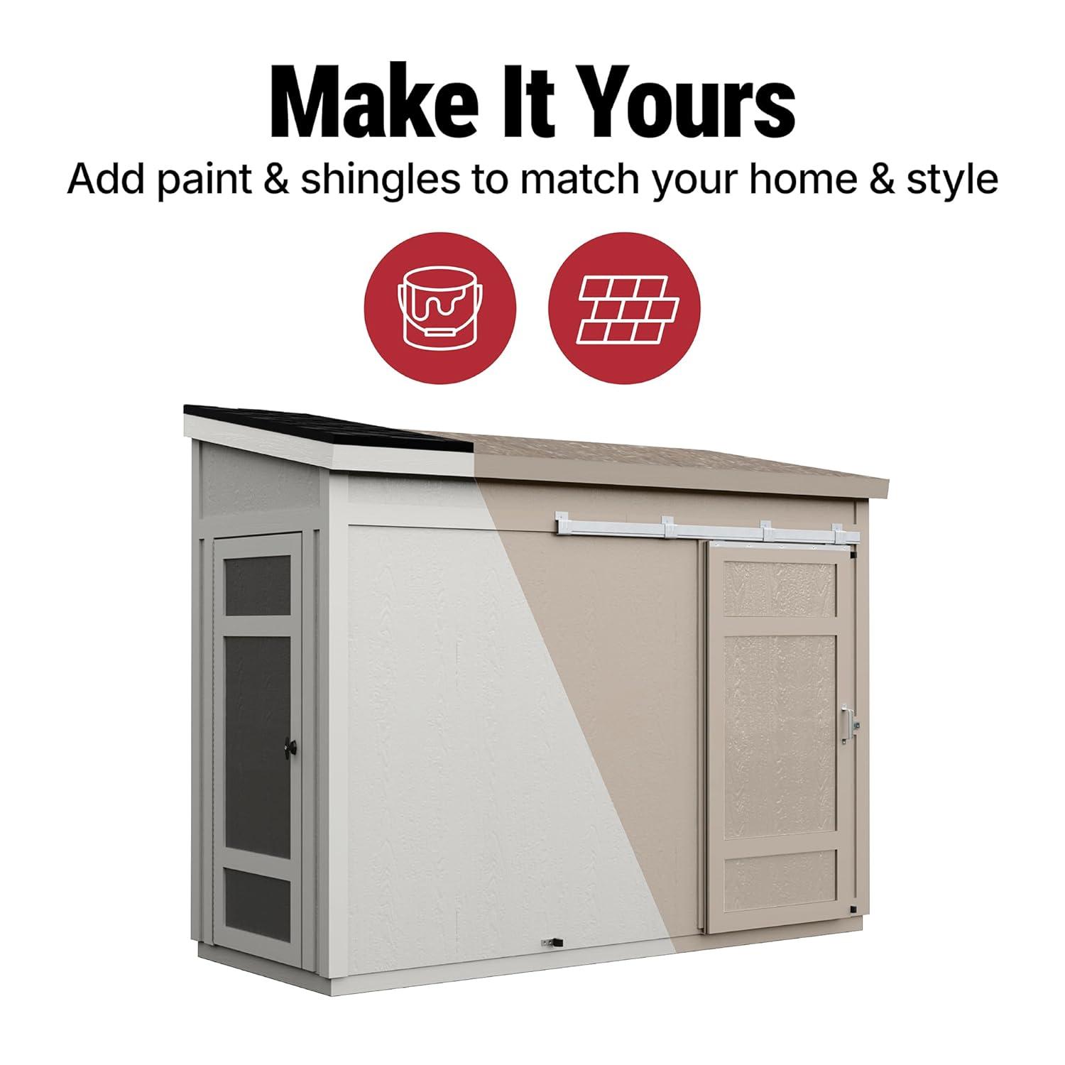 Handy Home Cambria 10 ft. W x 4 ft. D Wood Lean-To Storage Shed