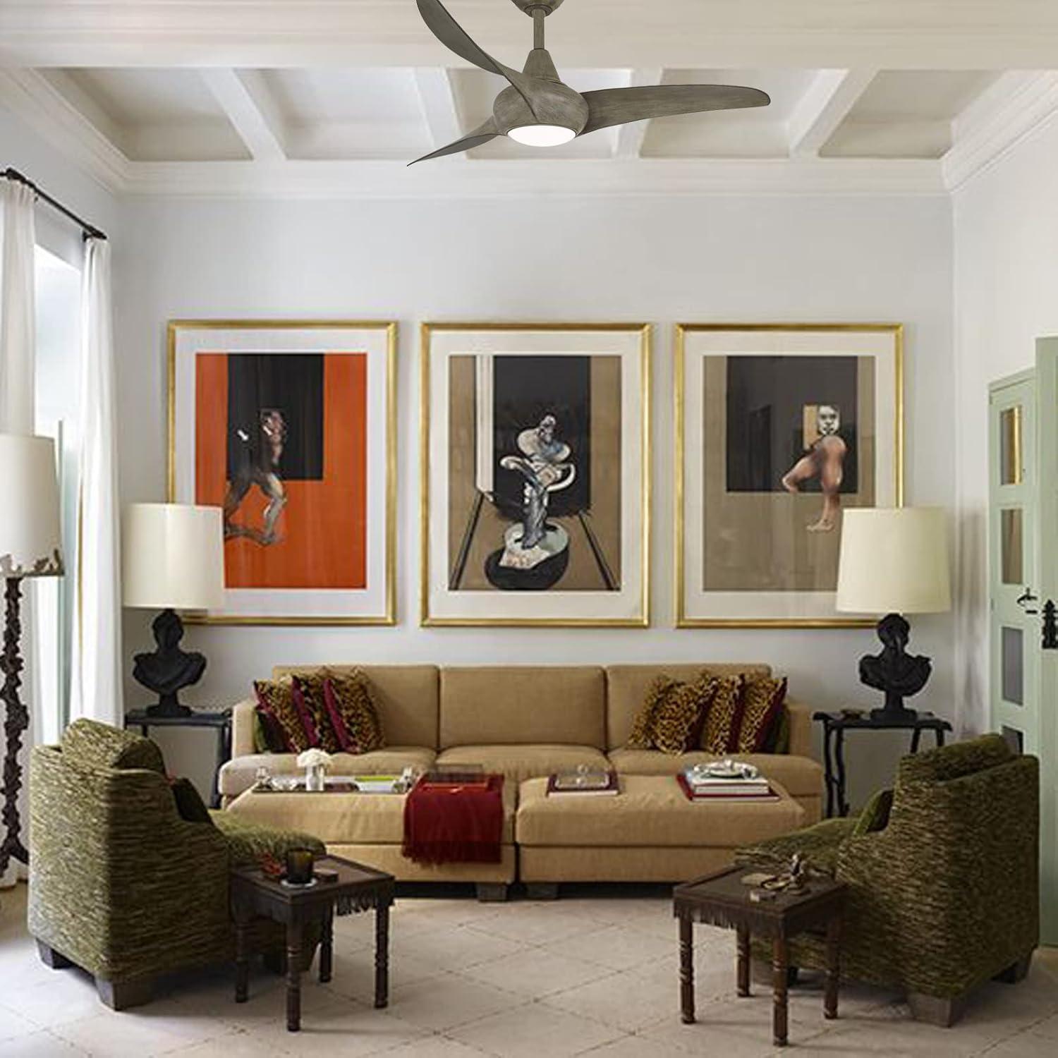 44" Minka Aire Light Wave Modern Driftwood LED Ceiling Fan with Remote