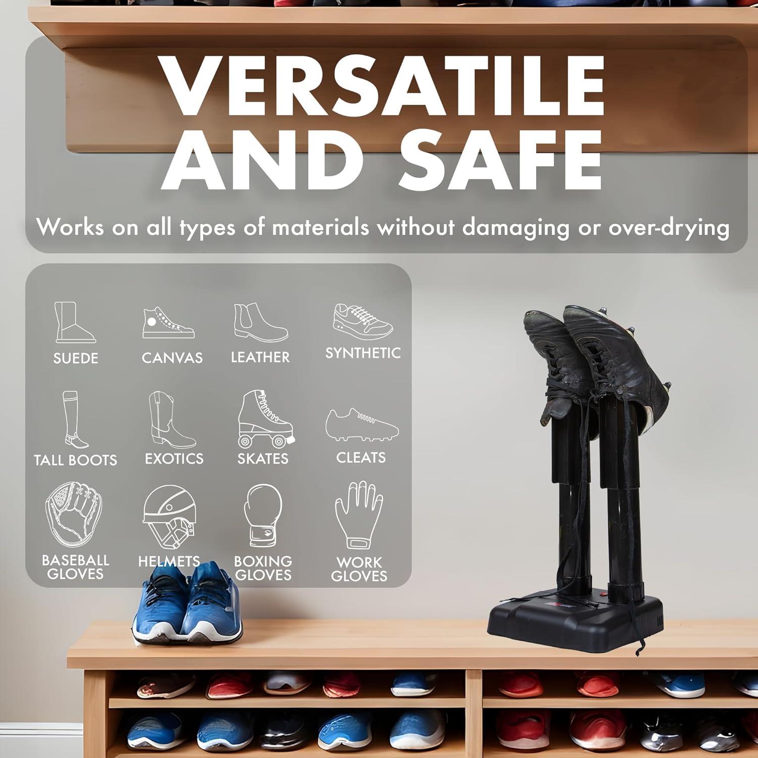 JobSite Boot Dryer - Silent Shoe Dryer & Warmer For Work Boots, Gloves & Shoes - Fanless Convection Dry - Helps Reduce Odor - 6 Pack