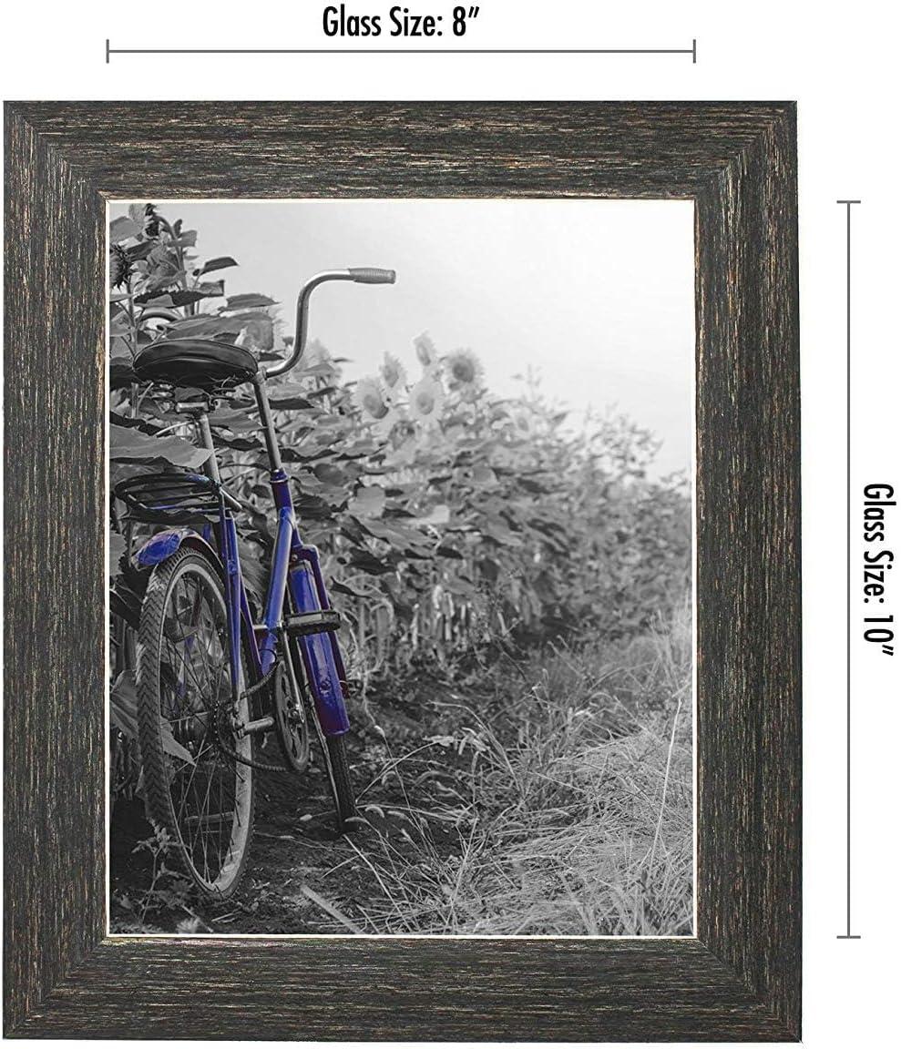 Americanflat Picture Frame in Rustic with Lead Free Polished Glass - Horizontal and Vertical Formats for Wall and Tabletop - 8" x 10" - Pack of 2