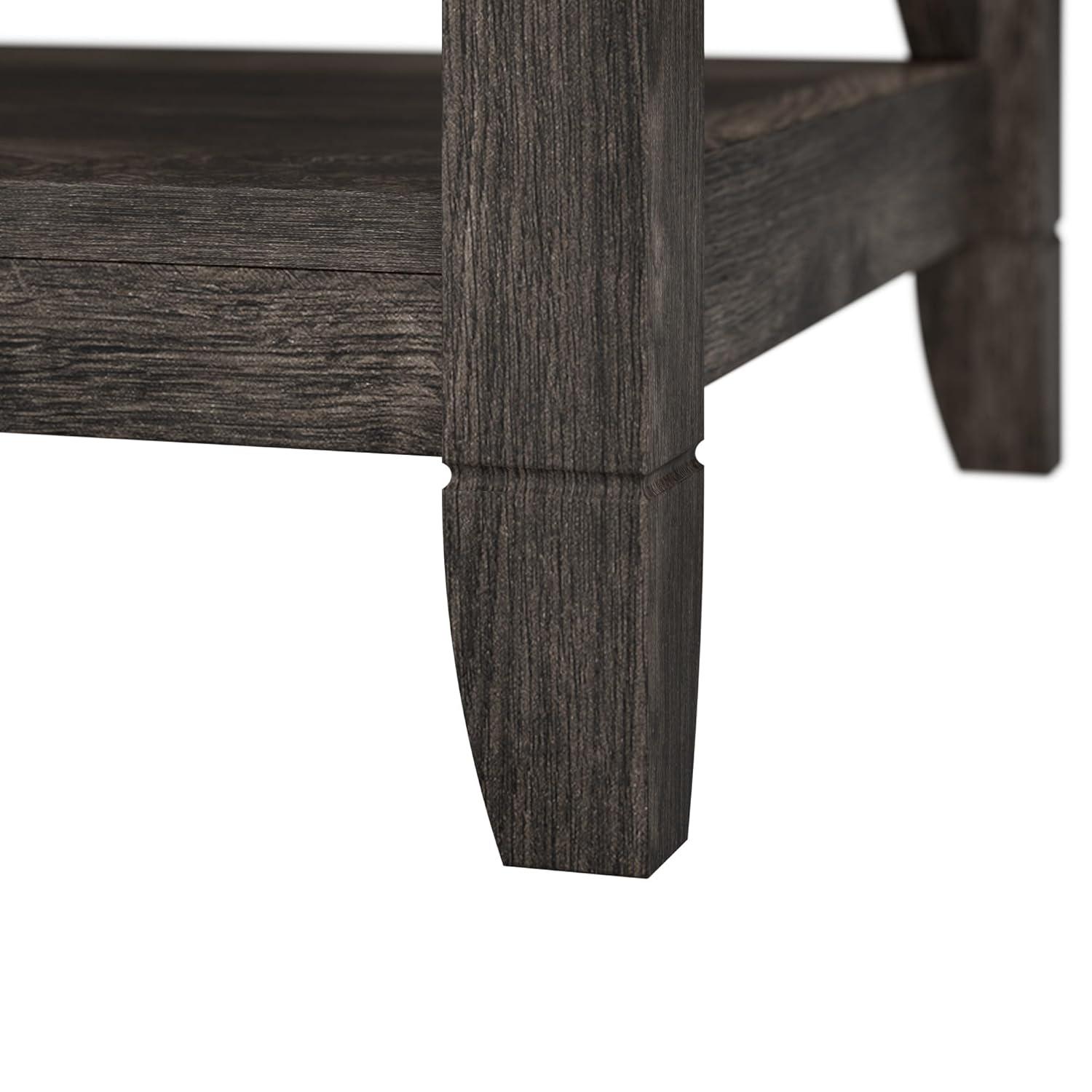 Bush Furniture Key West End Table with Storage, Dark Gray Hickory