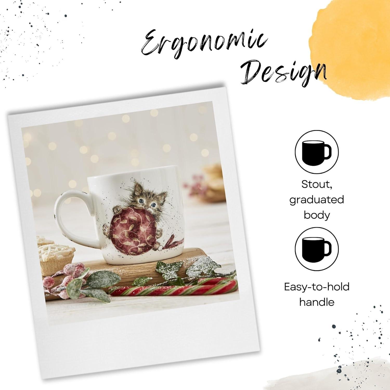 Royal Worcester Rw-Wrendale Designs Mug & Coaster St Purrfect Xmas