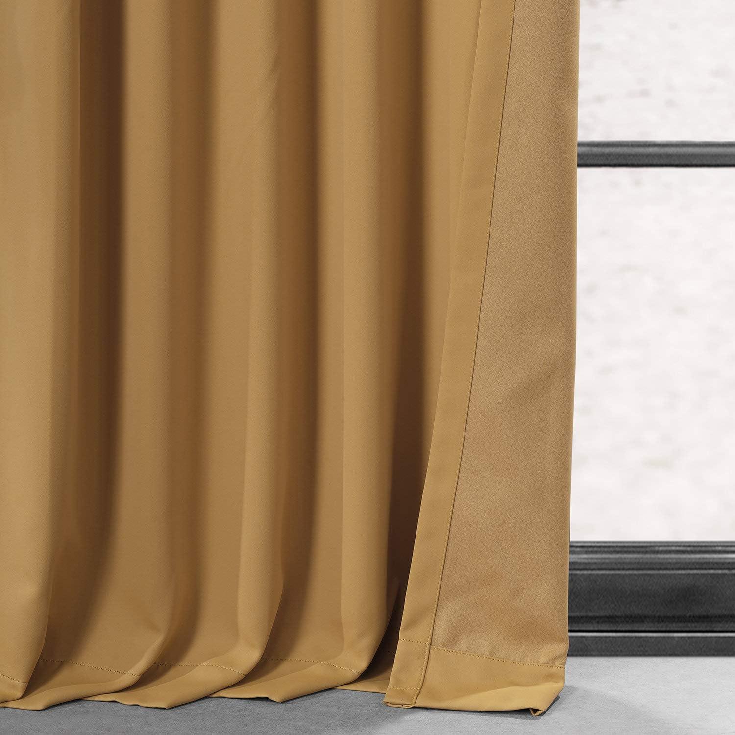 Chesapeake Gold Extra Long Blackout Polyester Linen Drapes