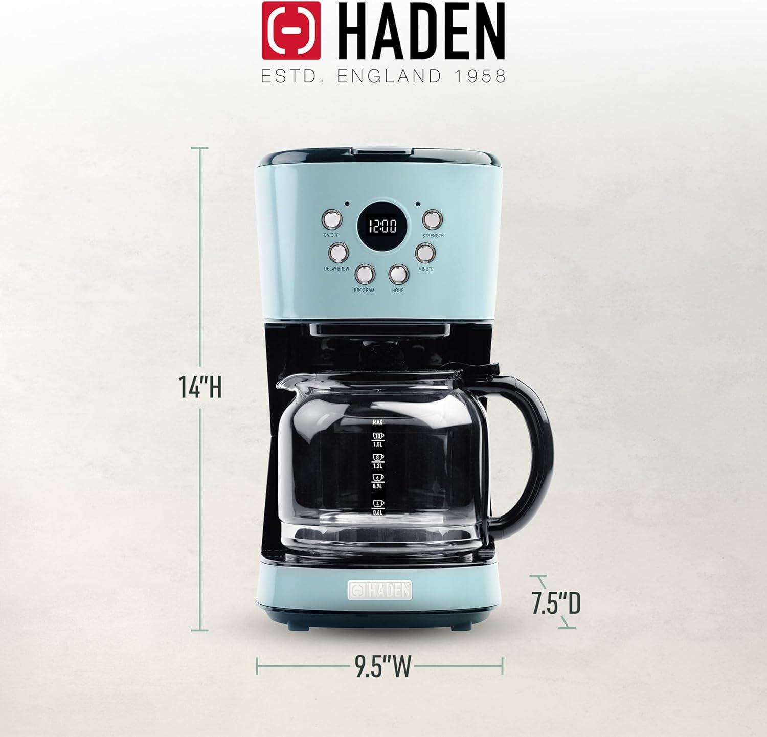 Haden Coffee Machine, 12 Cup Programmable Drip Coffee Maker