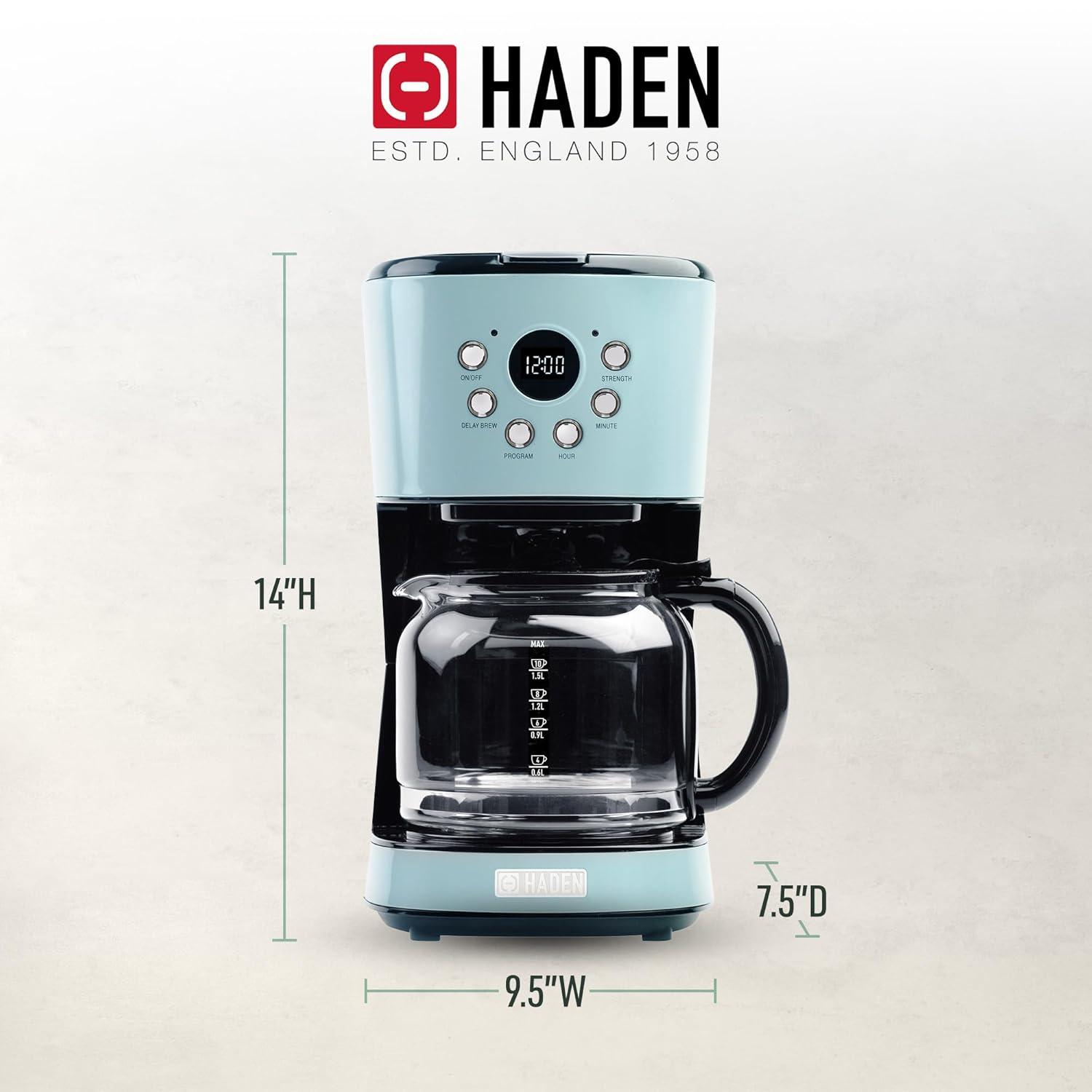 Haden Coffee Machine, 12 Cup Programmable Drip Coffee Maker