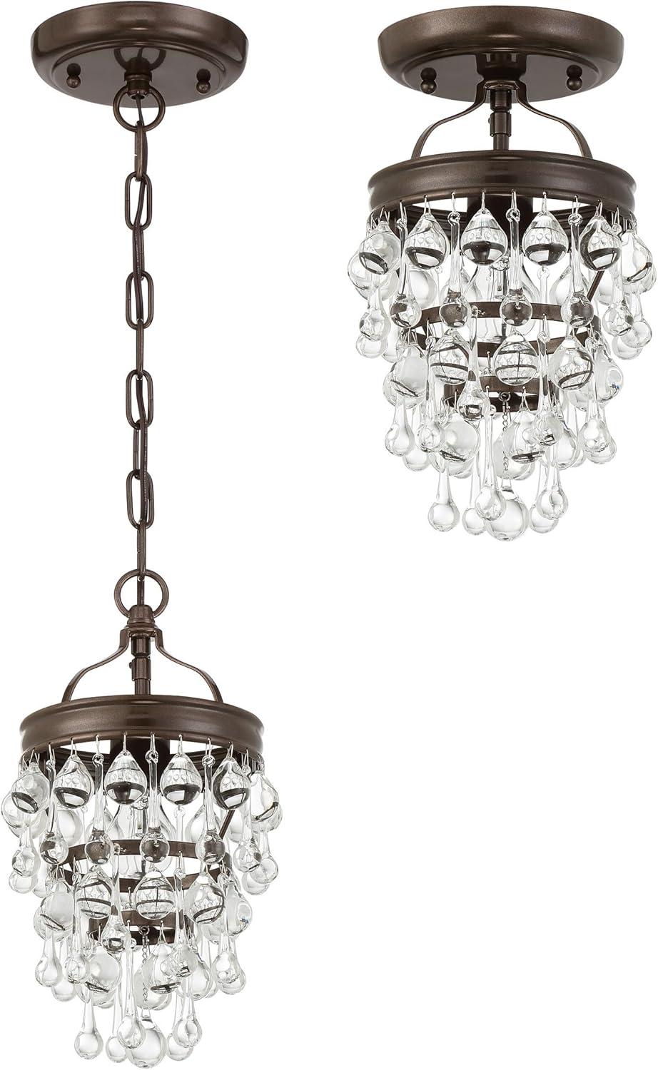 Crystorama Calypso 7 1/2"W Vibrant Bronze and Crystal Mini Chandelier