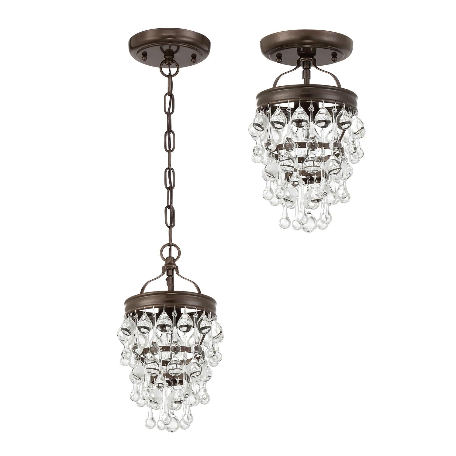 Crystorama Calypso 7 1/2"W Vibrant Bronze and Crystal Mini Chandelier