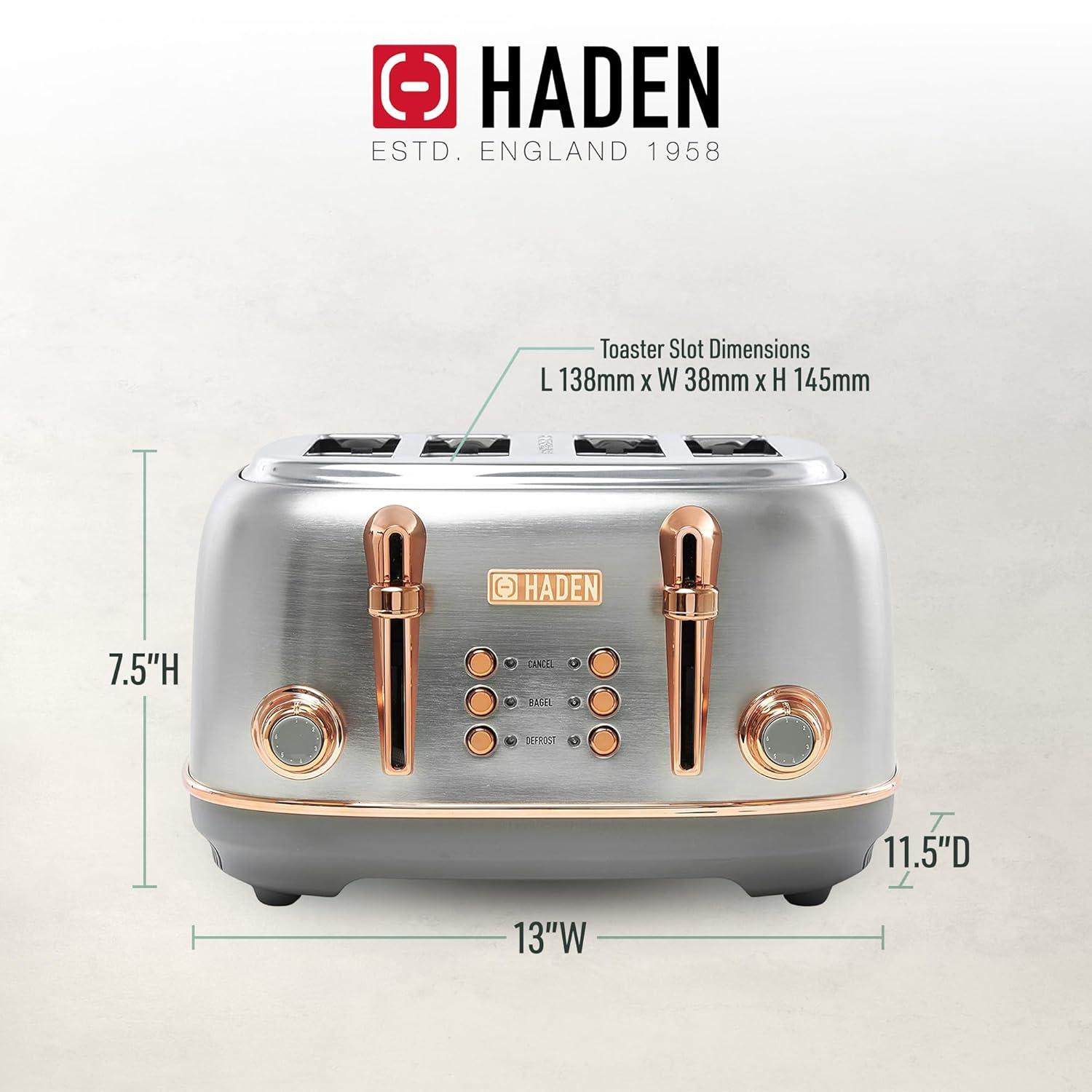 HADEN Heritage 4-Slice Wide Slot Toaster