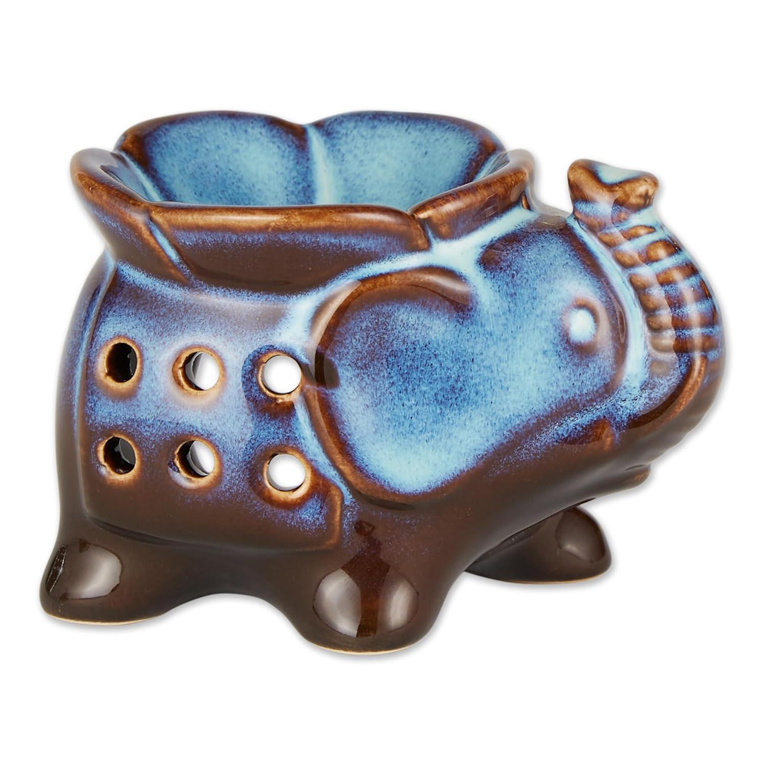 Porcelain Elephant Trio Oil Warmers in Multicolor