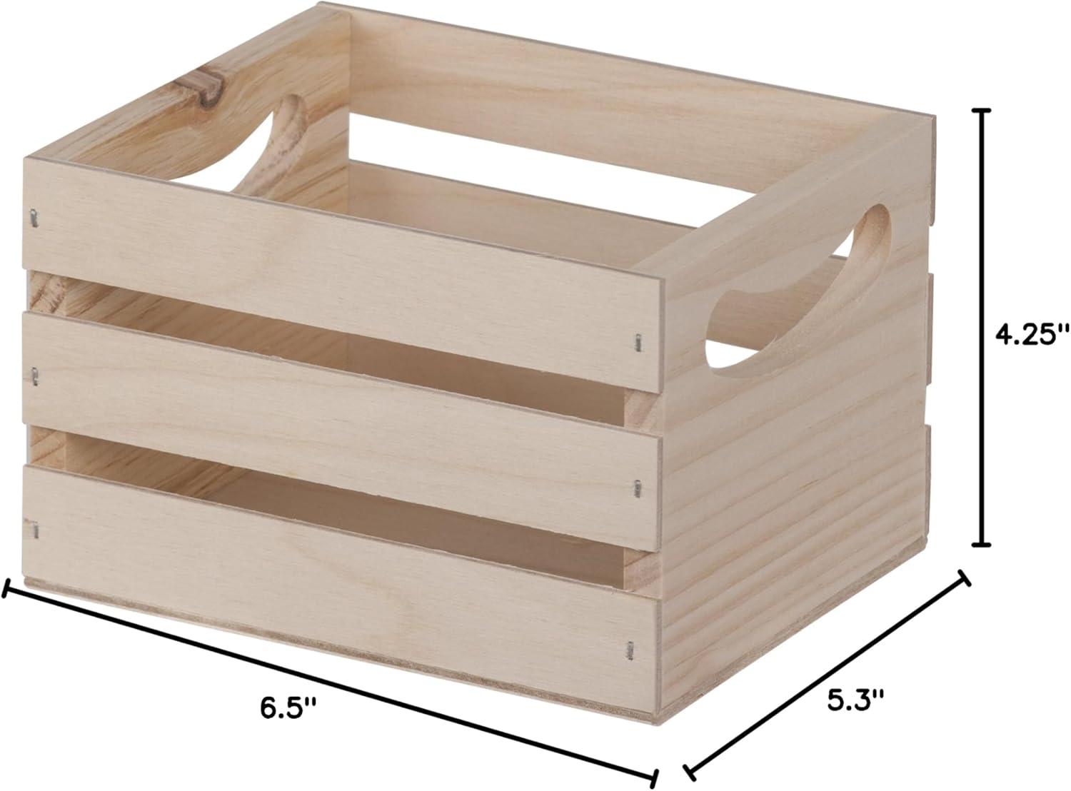 Walnut Hollow Small DIY Unfinished Wooden Storage Crate, Pine and Plywood