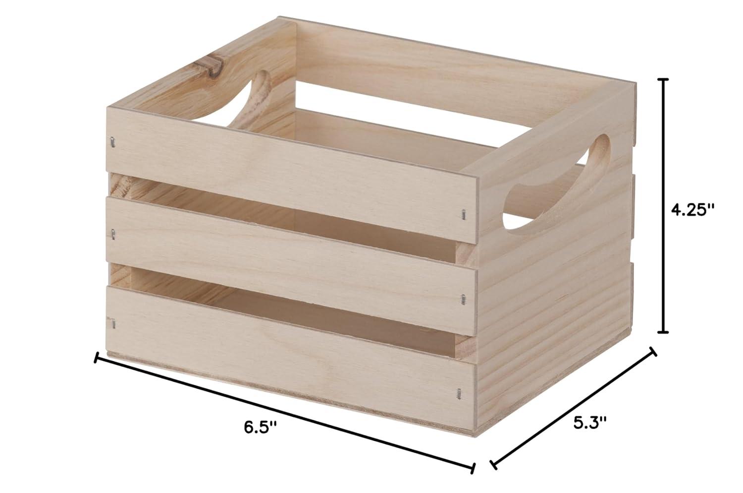 Walnut Hollow Small DIY Unfinished Wooden Storage Crate, Pine and Plywood