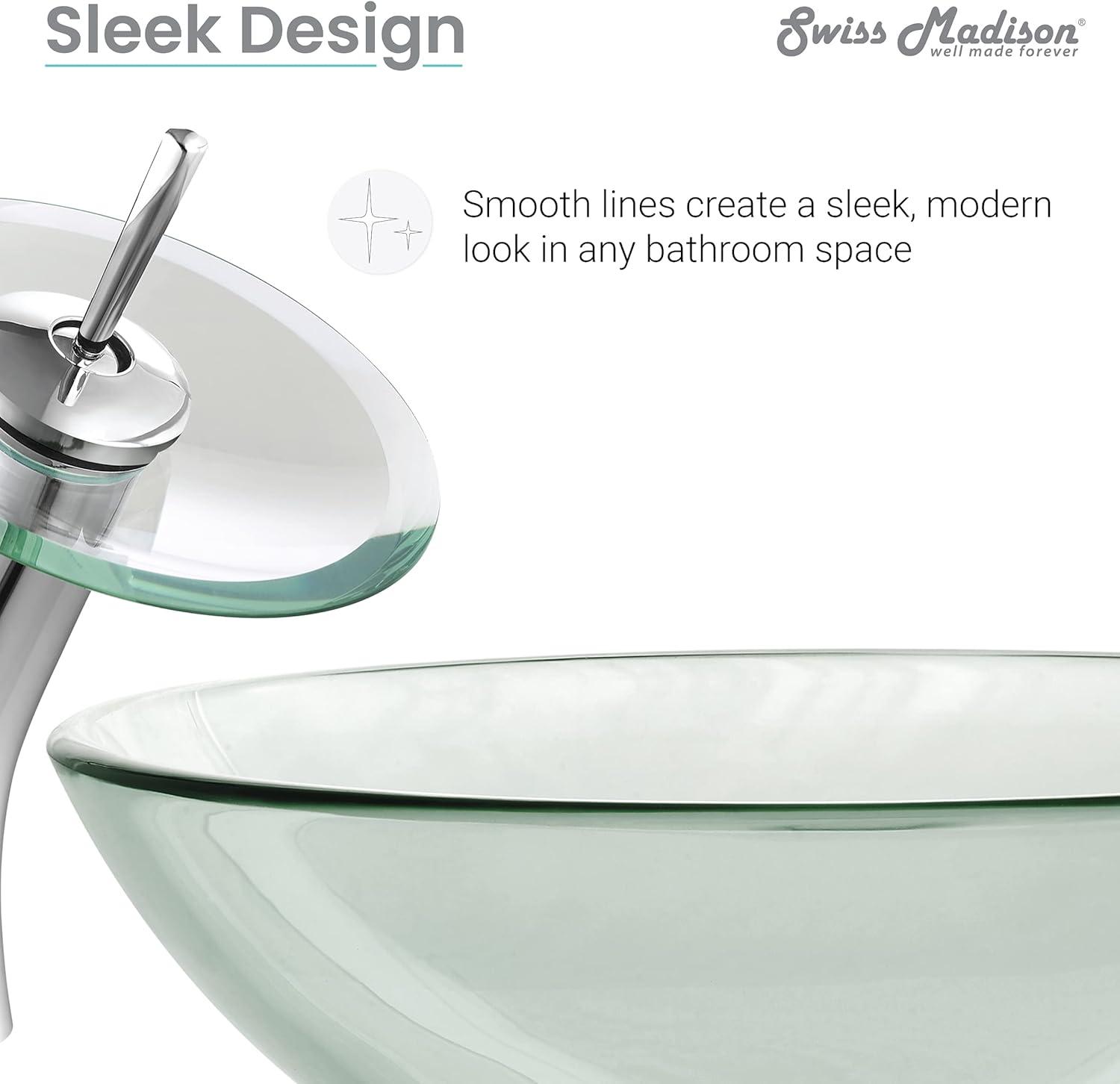 Cascade 16.5 Glass Vessel Sink with Faucet