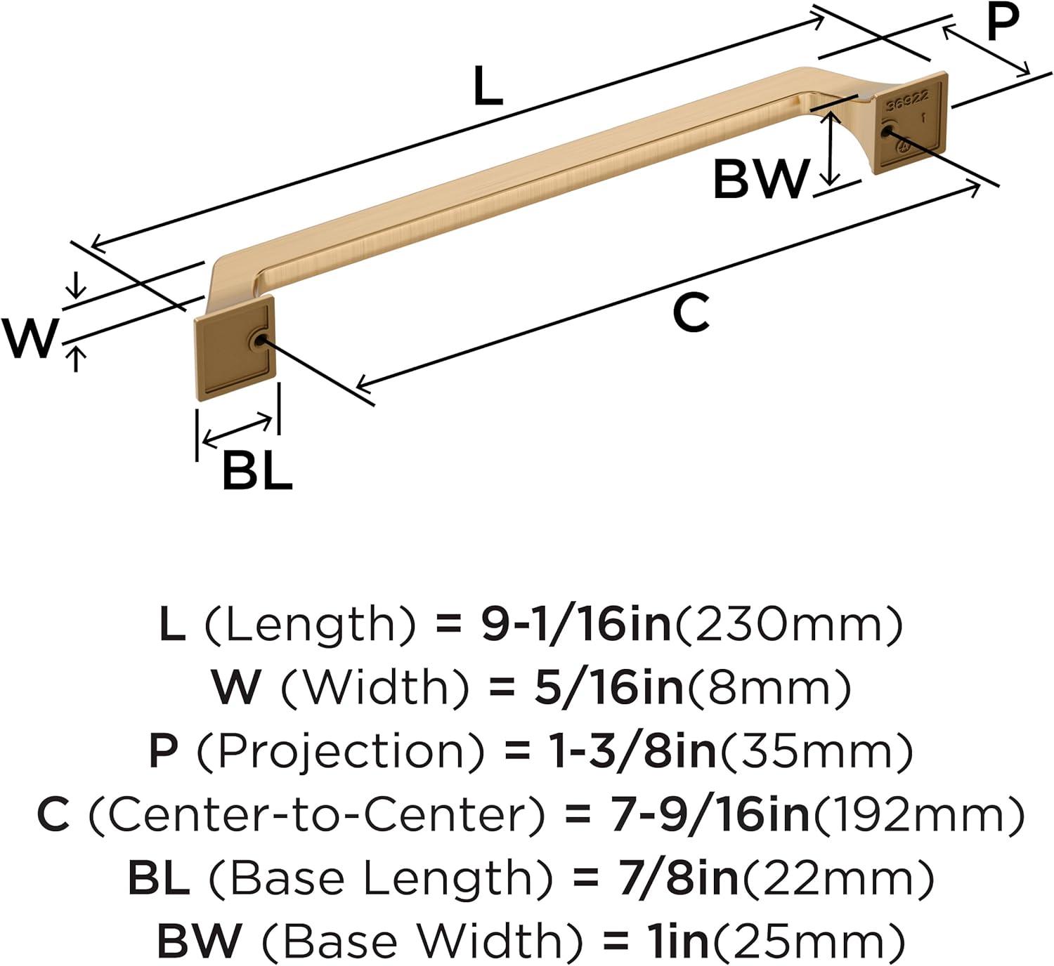 Champagne Bronze 7-9/16 inch Bar Cabinet Pull with Mounting Hardware