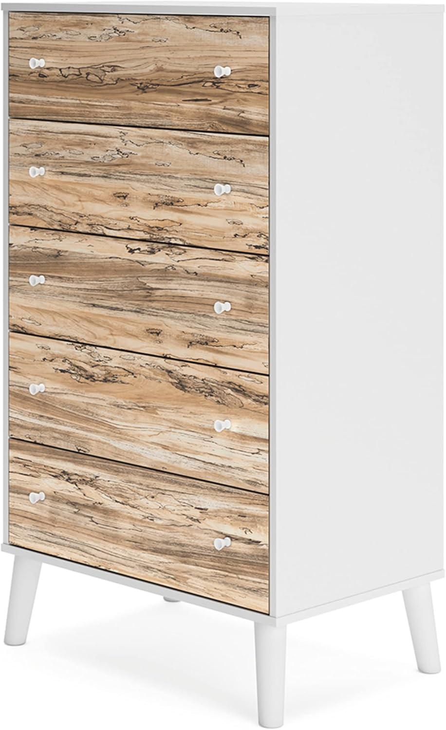 Signature Design by Ashley Contemporary Piperton Chest of Drawers, Two-tone Brown/White