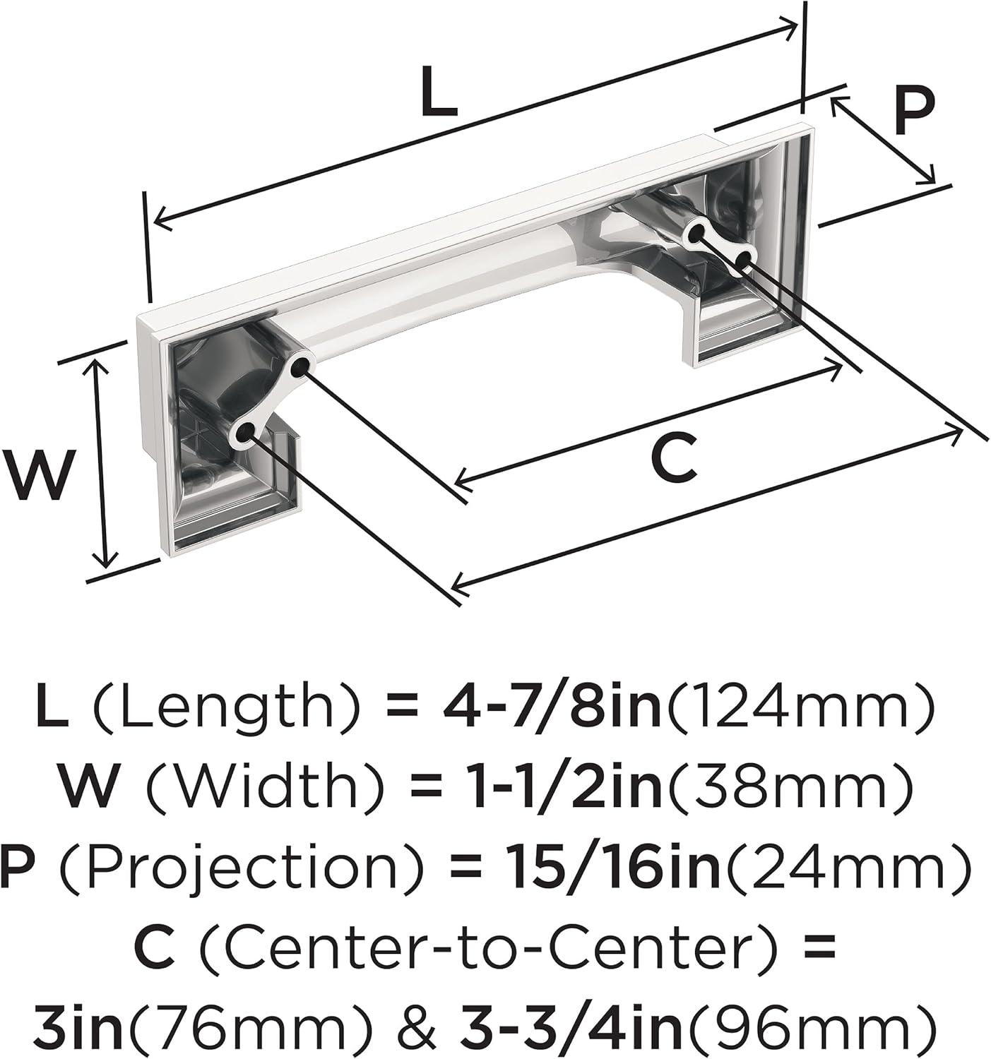 Appoint 3" Center To Center Cup/Bin Pull