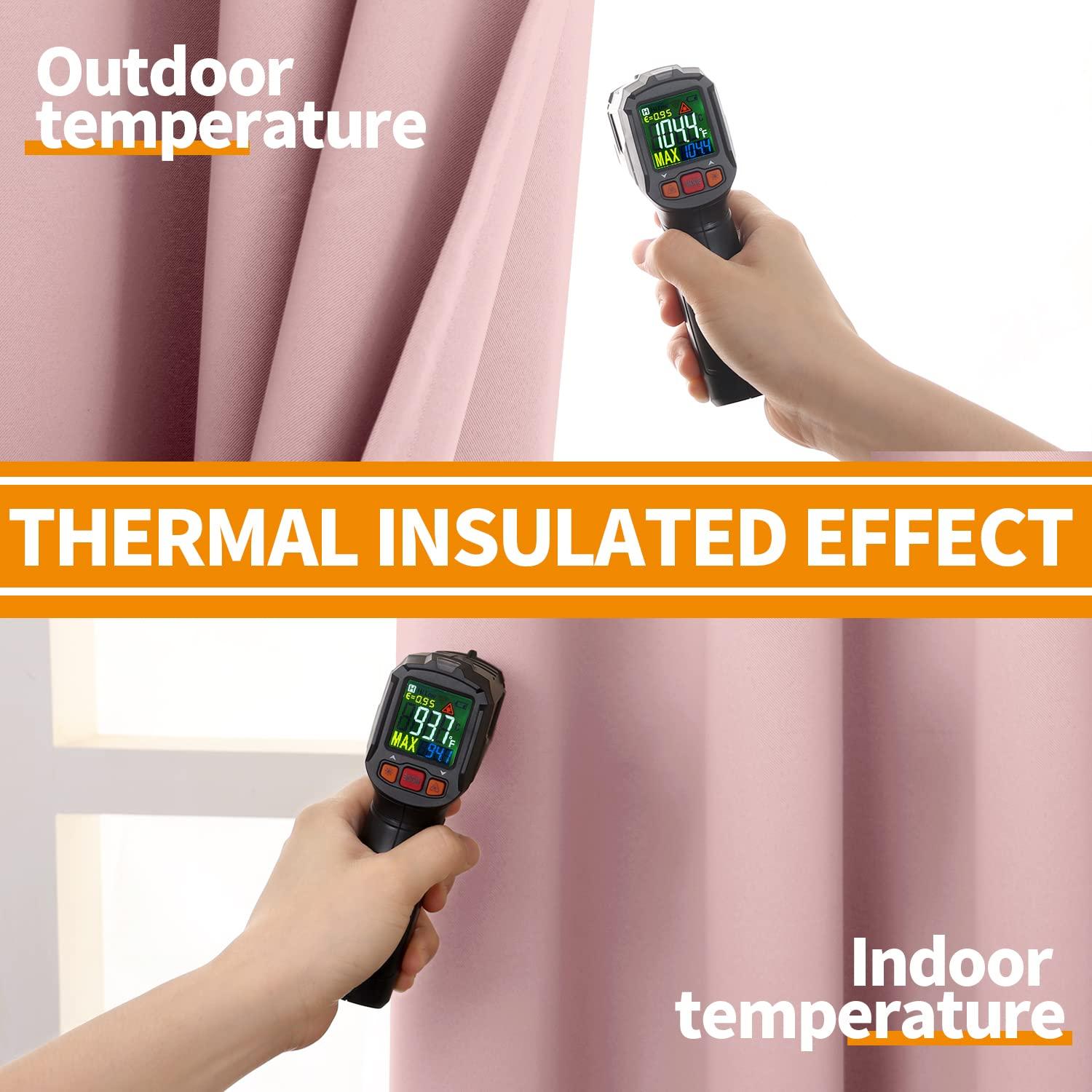 YoungsTex Baby Pink Room Darkening Curtains 84 Inches Length for Kids Girl Bedroom - Thermal Insulated with Grommet Blackout Drapes for Living Room, 2 Panels, 42 x 84 Inch