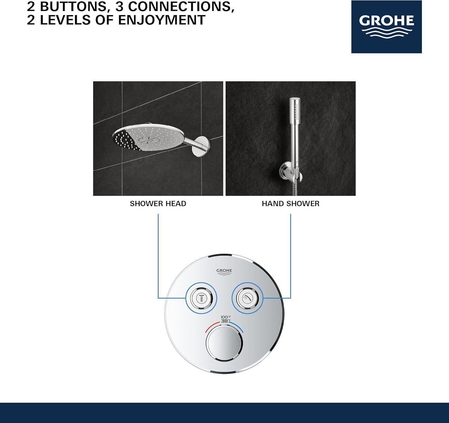 GROHE Grohtherm SmartControl Dual-Function Shower Thermostatic Valve Trim