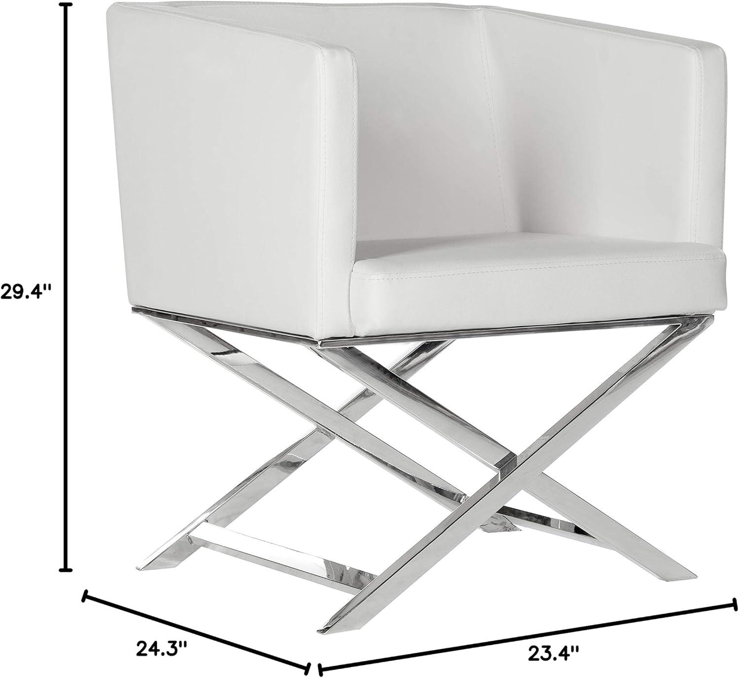Celine Chair - FOX2033 - White/Chrome - Safavieh