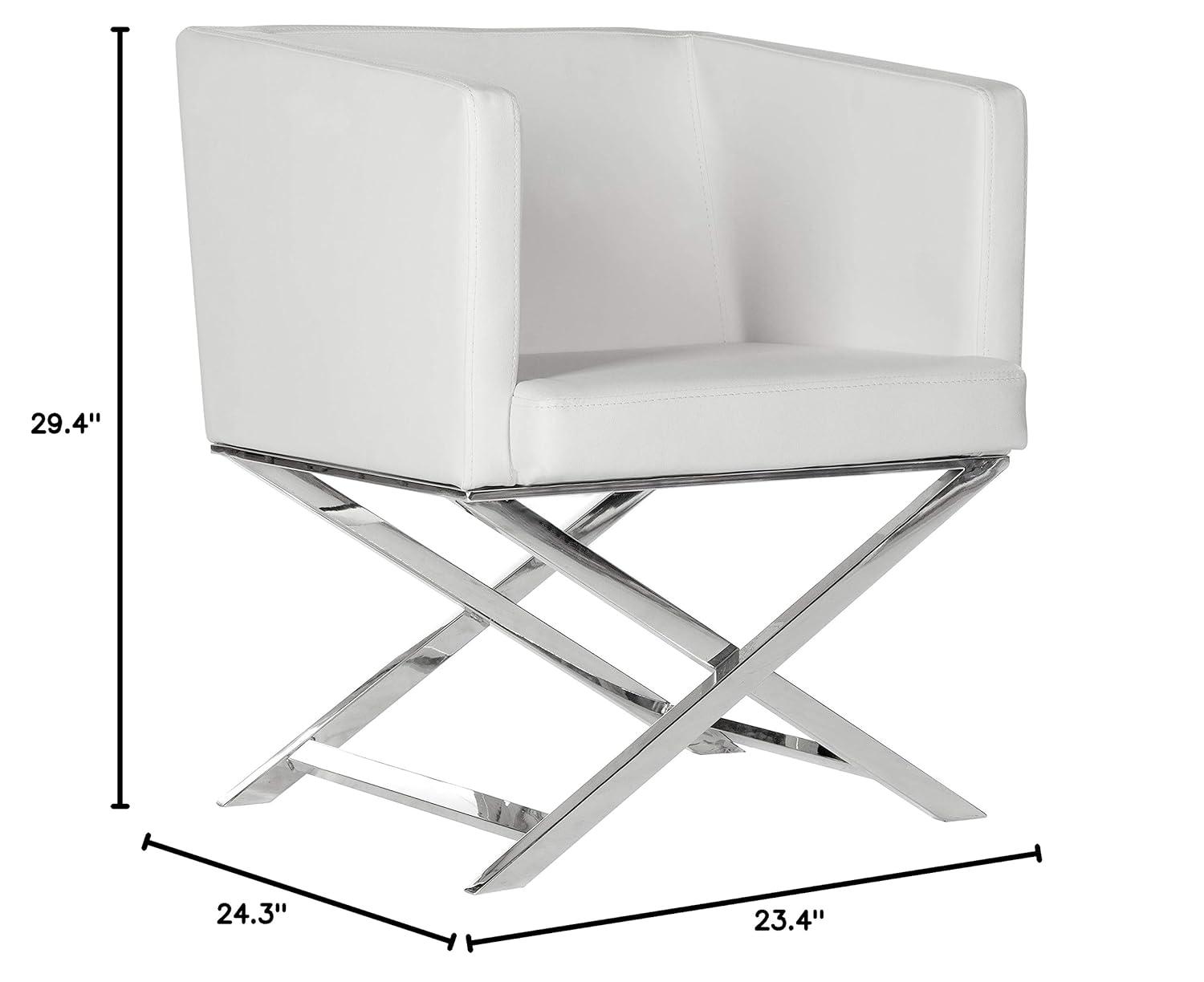 Celine Chair - FOX2033 - White/Chrome - Safavieh