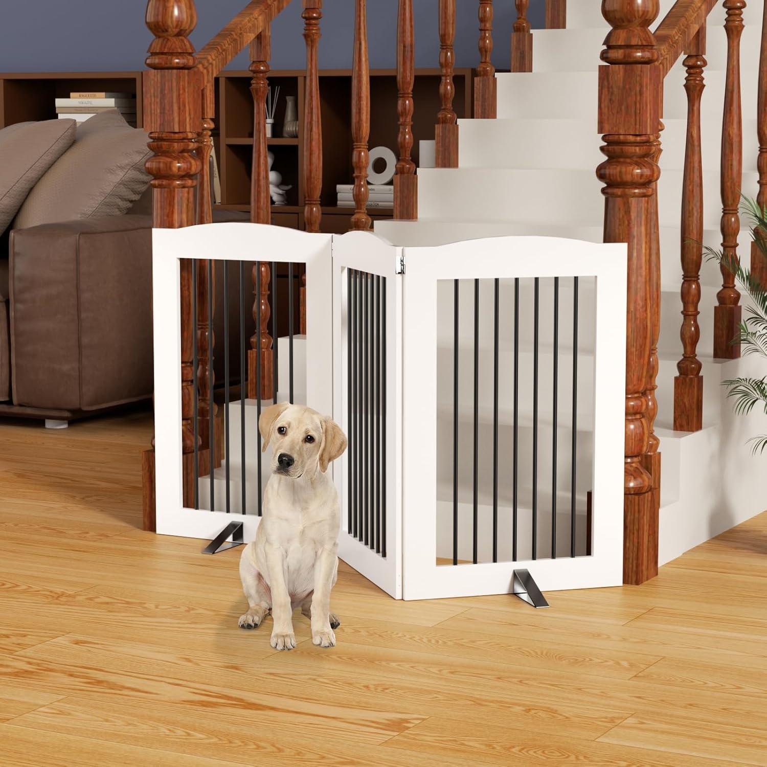 Archie & Oscar™ Freestanding Dog Gates, Foldable Dog Fence Indoor For Stairs, Doorways