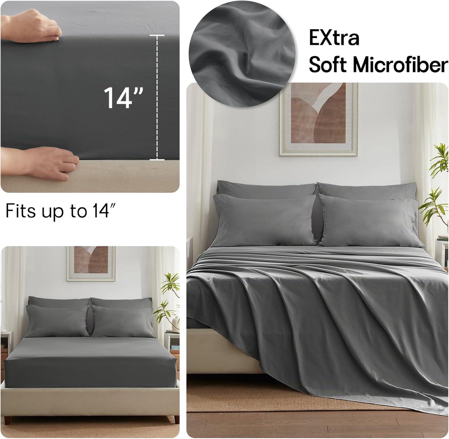 Sweet Home Collection All Season Bed-in-A-Bag 5pc/7pc Solid Color Comforter & Sheet Set Ultra Soft Bedding by Sweet Home Collection