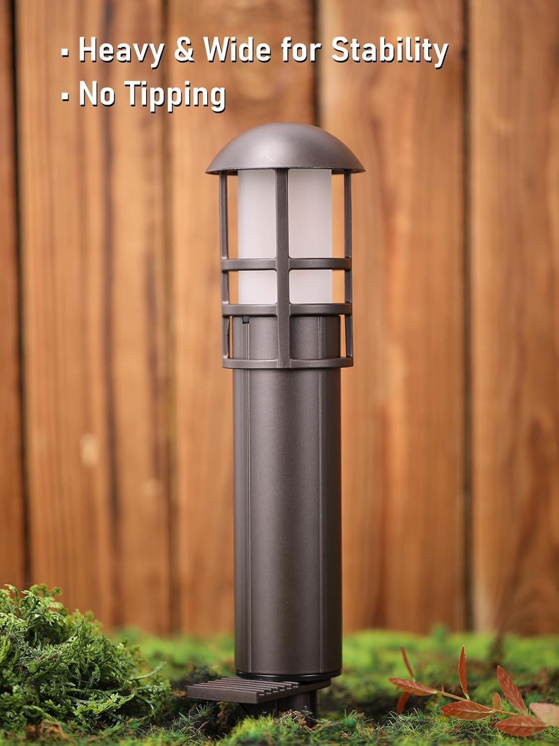 LEONLITE 8-Pack Low Voltage Landscape Lights Pathway, 3W 12V LED Path Lights, CRI90+, IP65 Waterproof Walkway Light, ETL Listed, Oil Rubbed Bronze Aluminum Housing, 3000K Warm White