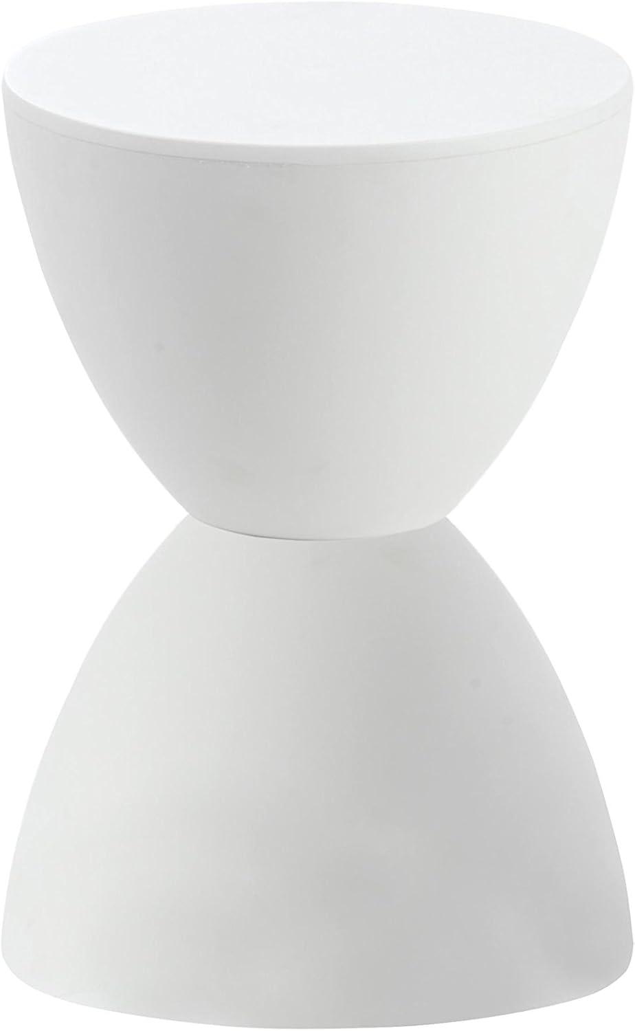 Hourglass Shaped Stool Plastic Modern Simple Nordic Style Household Round Stool for Bathroom Fitting Room White