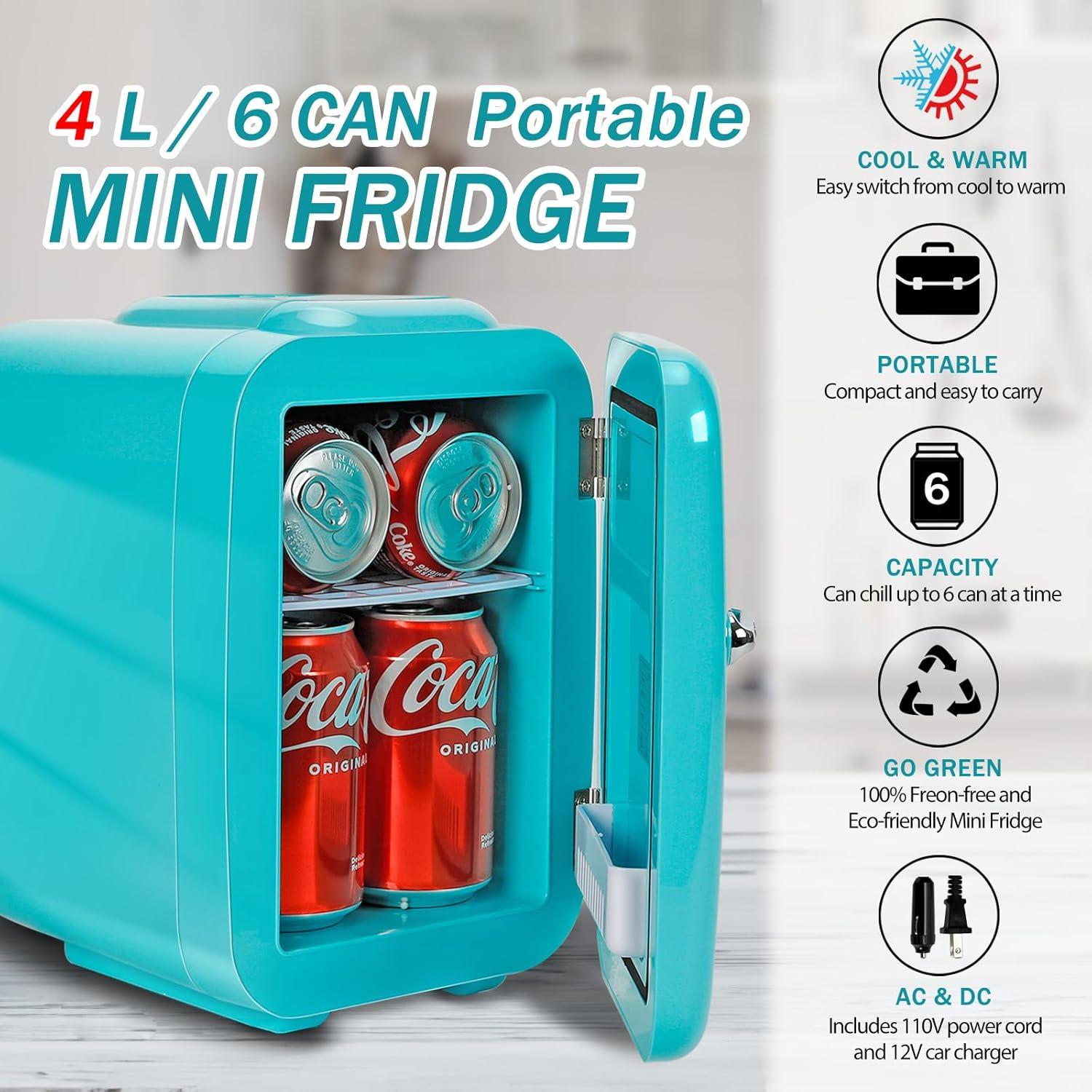 Caynel 6-Liter Portable Cooler/Warmer Mini Fridge