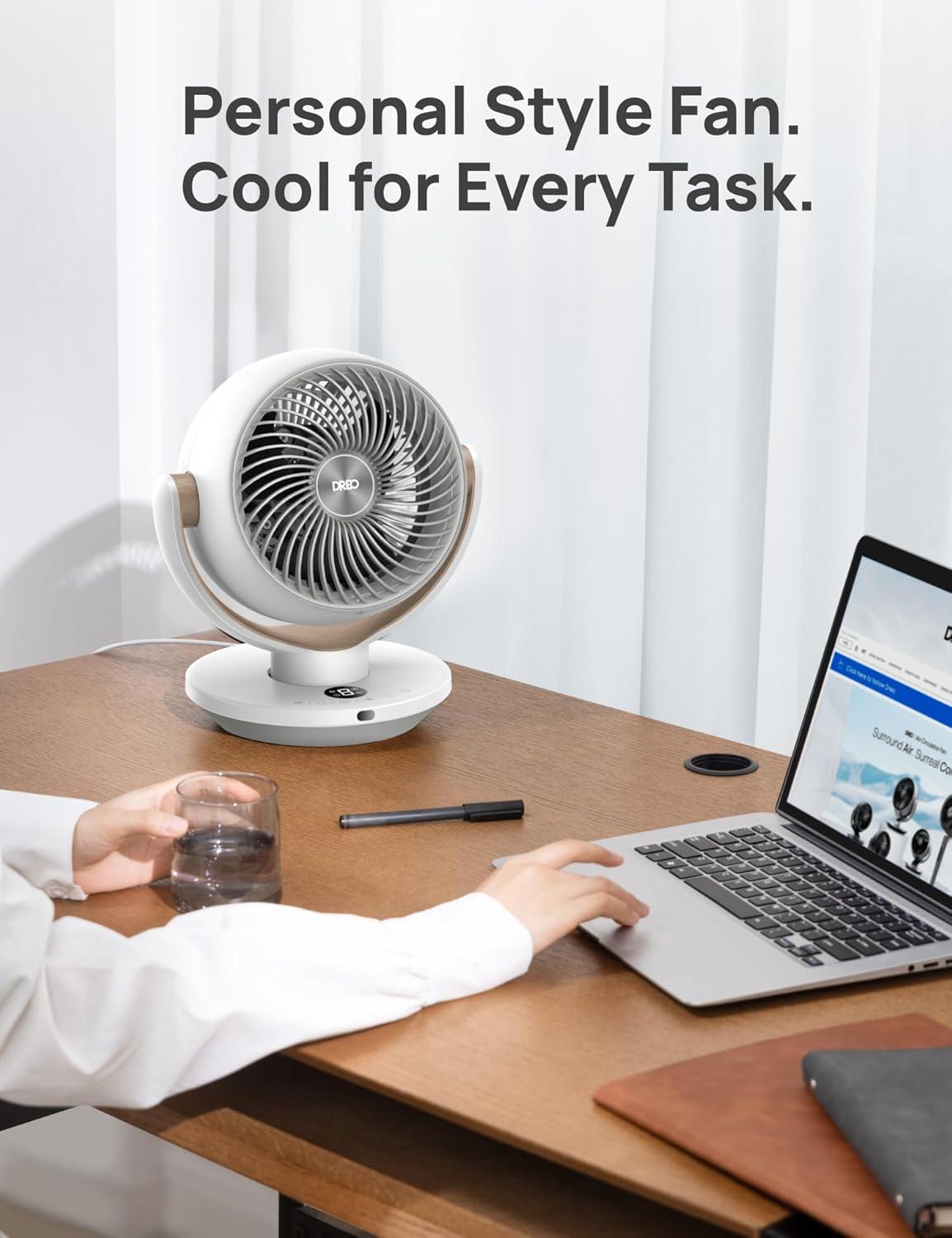 Dreo Fan for Bedroom, Desk Air Circulator Fans with Remote, 11 Inch Table Fan for Whole Room, 60ft Powerful Airflow, 120° Vertical Manual and 90° Oscillating, 4 Speeds, 8H Timer, 28dB Quiet, Home