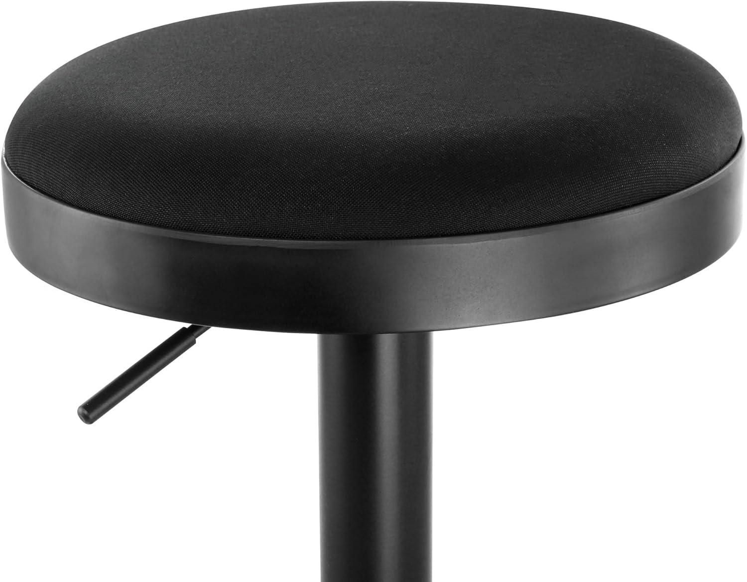 Black Adjustable Swivel Metal Backless Bar Stools, Set of 2