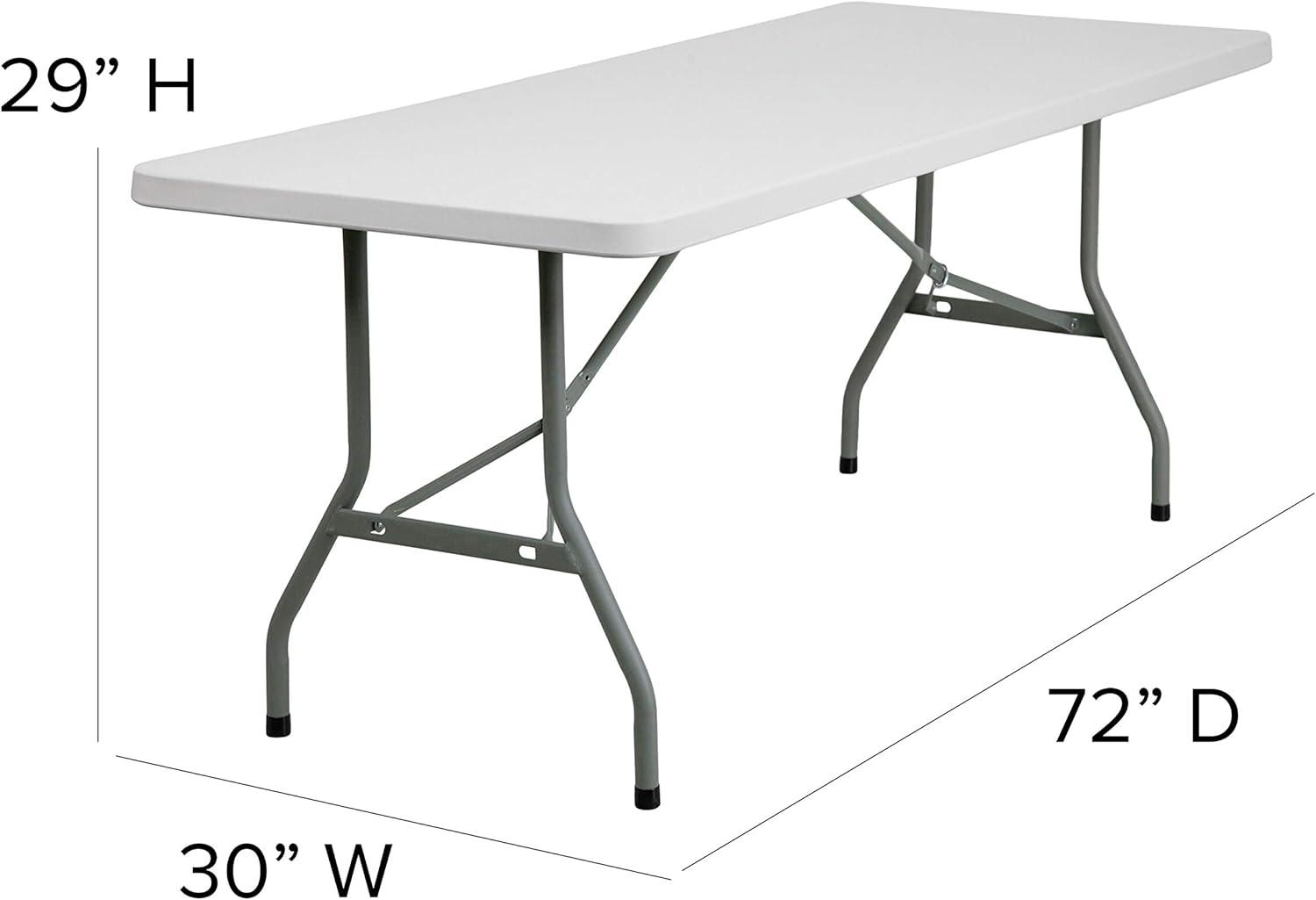 Flash Furniture 6-Foot Granite White Plastic Folding Table