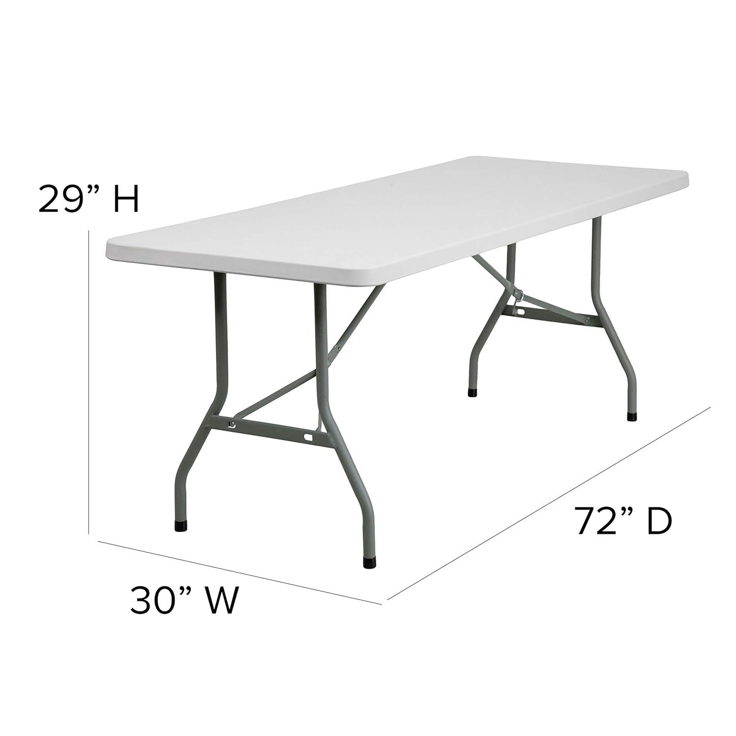 Flash Furniture 6-Foot Granite White Plastic Folding Table