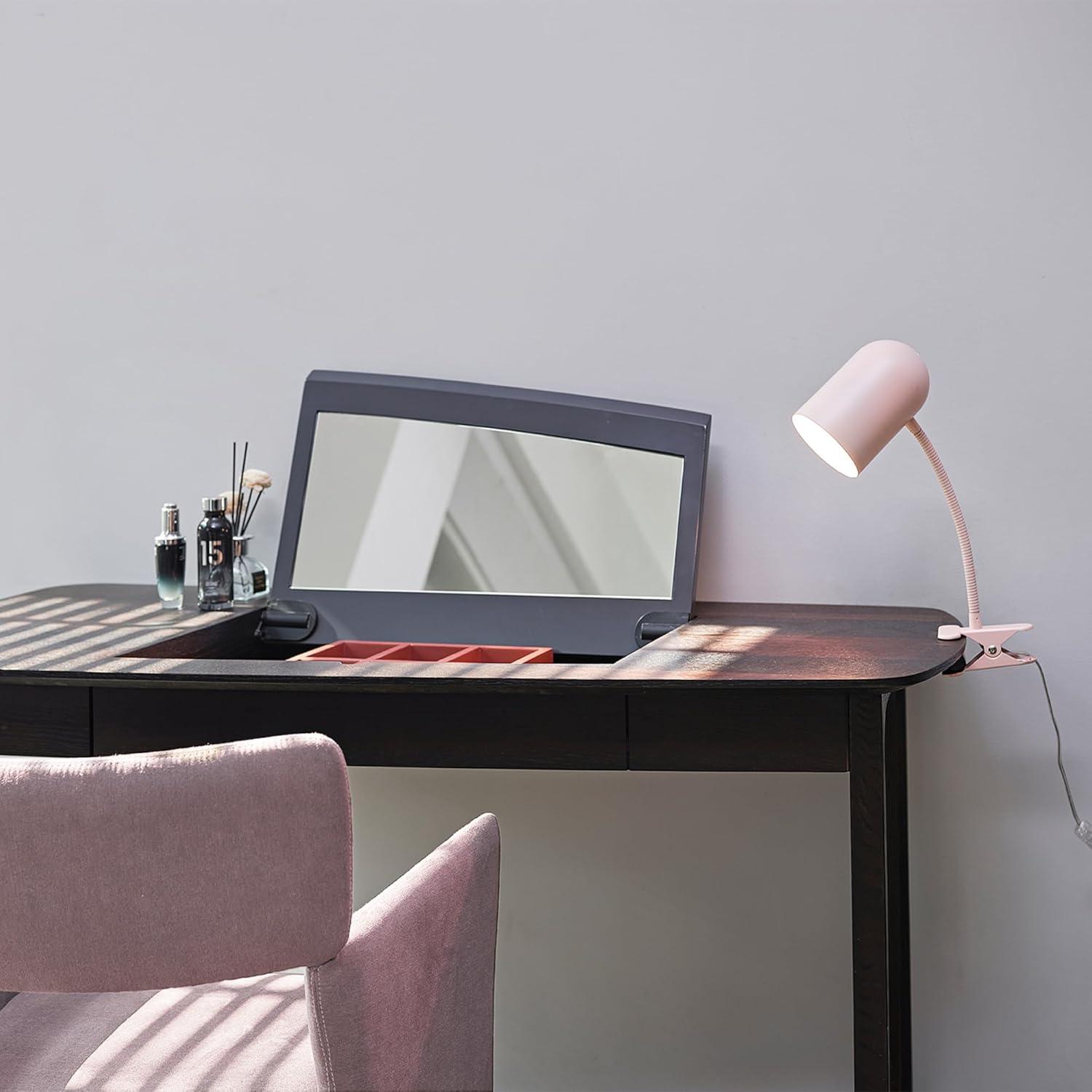 Globe Electric Carter 15" Matte Black Clip-Arm Desk Lamp with Adjustable Gooseneck Arm, 52301