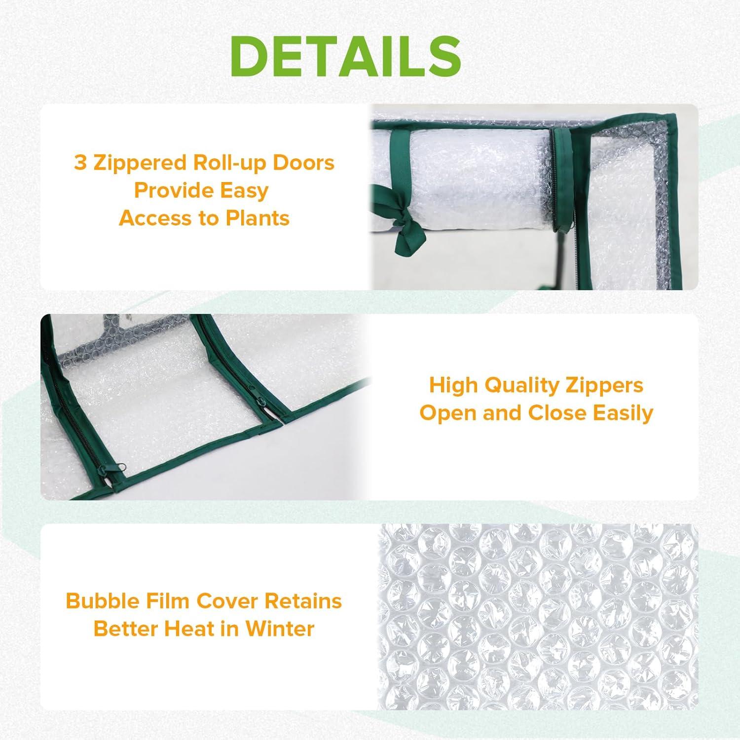 EAGLE PEAK 95'' W x 36'' D Mini Greenhouse With Bubble Film Cover