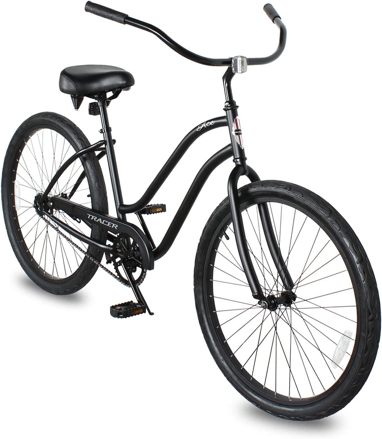 Tracer ACE Bicicleta de Playa de 26 Pulgadas para Mujer, Rosa, Velocidad Nica, Freno de Montaña, Bicicleta Urbana de Cercanías para Adultos