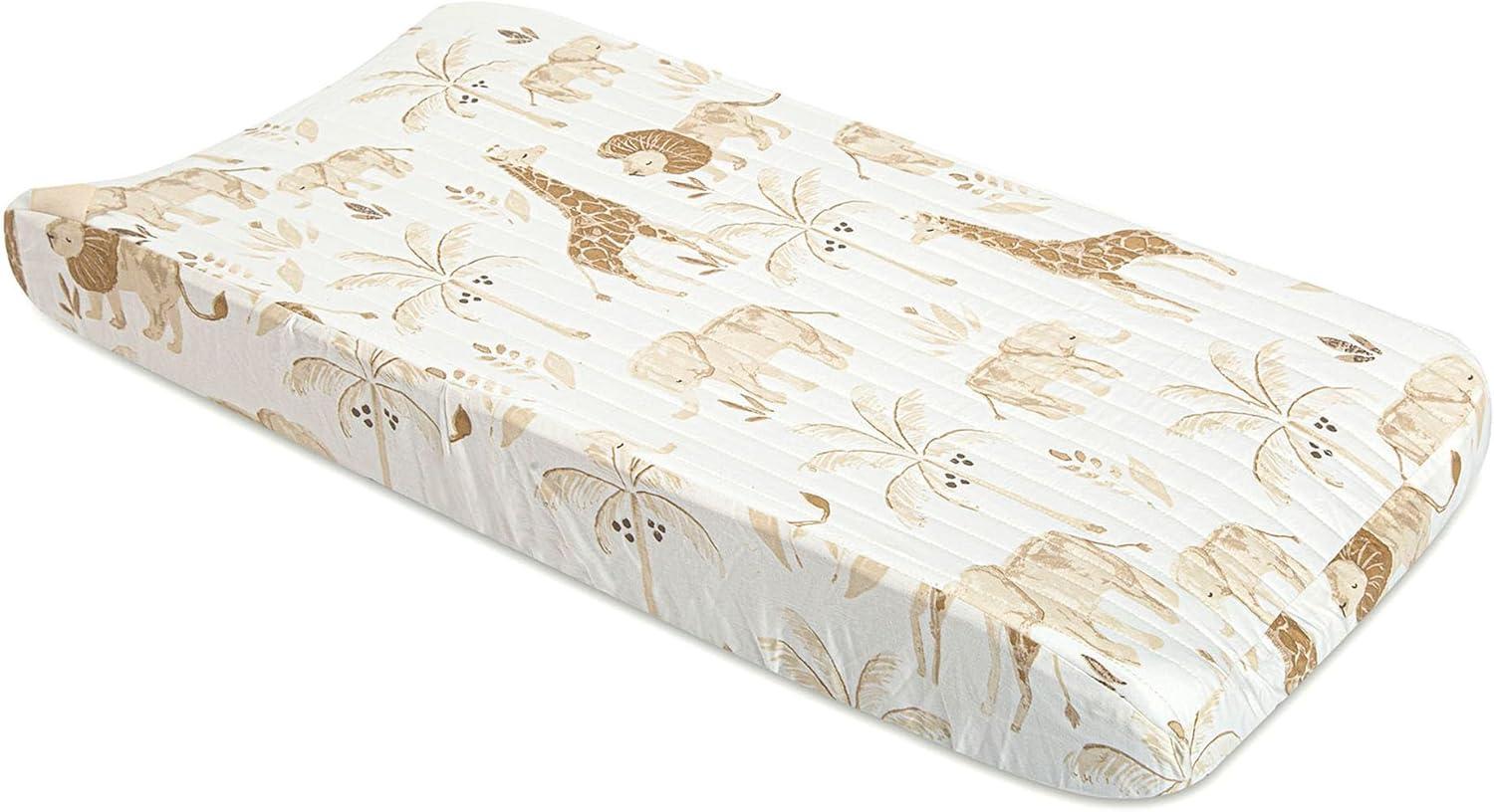 Safari Animal Print Cotton Quilted Changing Pad Cover