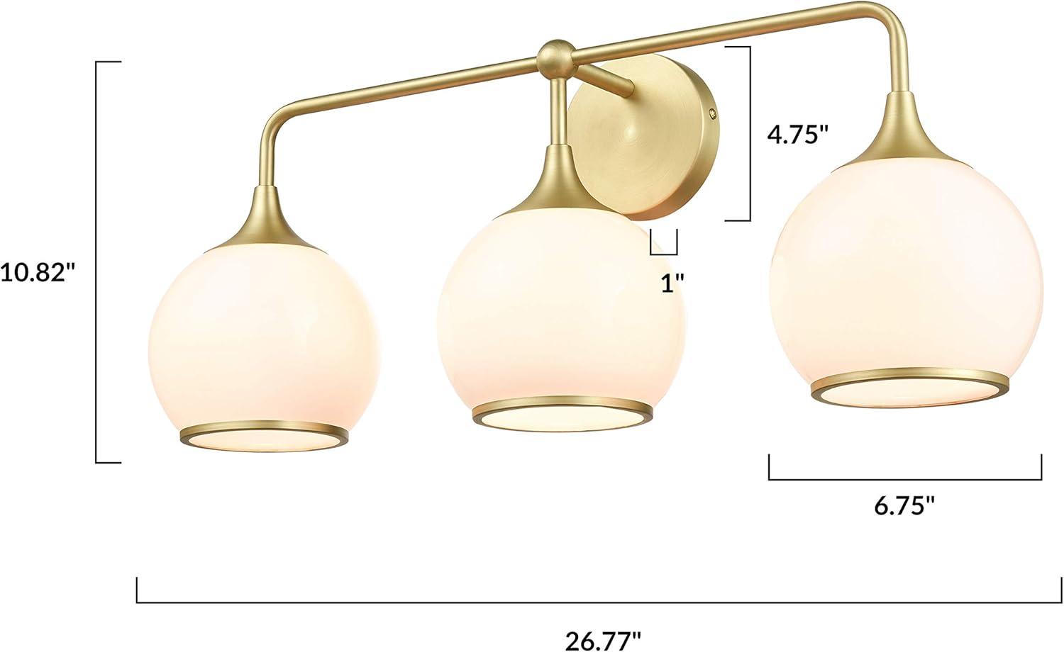 Light Society Lia 3-Light Vanity Light, Brushed Brass/Opal