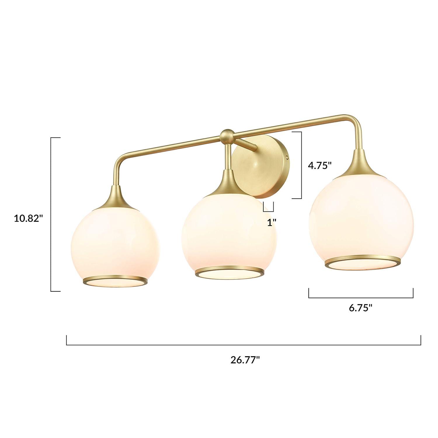 Light Society Lia 3-Light Vanity Light, Brushed Brass/Opal