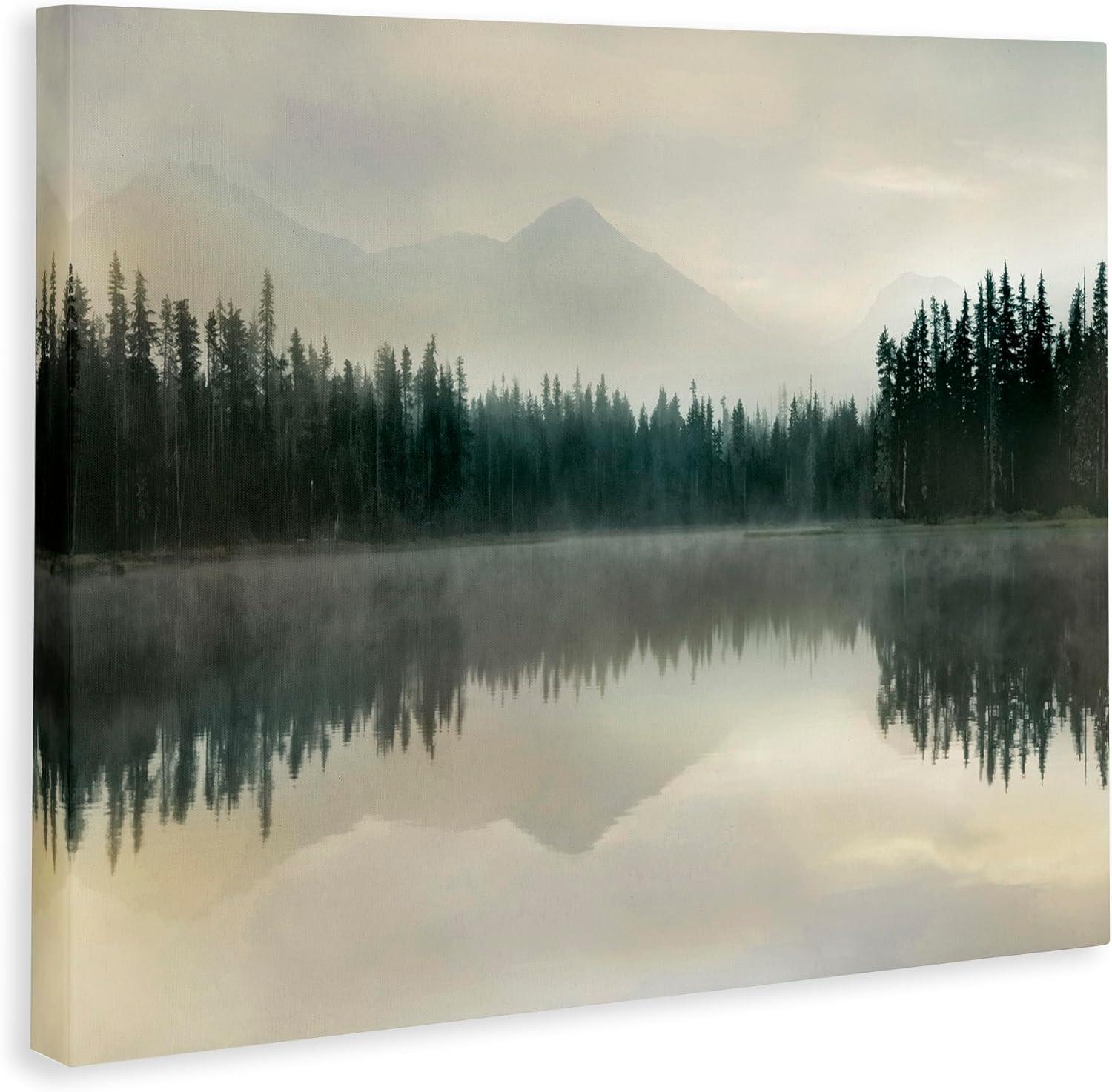 Stupell Industries Foggy Lake Forest Landscape Soft Nature Water Reflection by Danita Delimont - Photograph