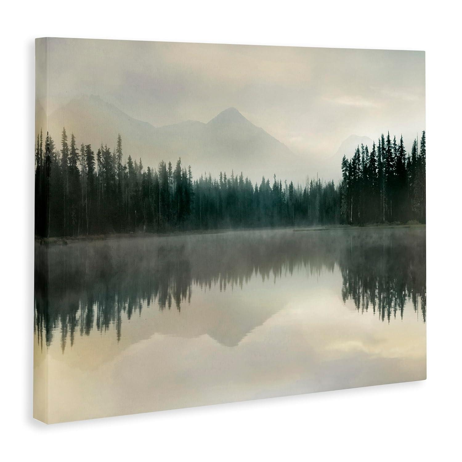 Stupell Industries Foggy Lake Forest Landscape Soft Nature Water Reflection by Danita Delimont - Photograph