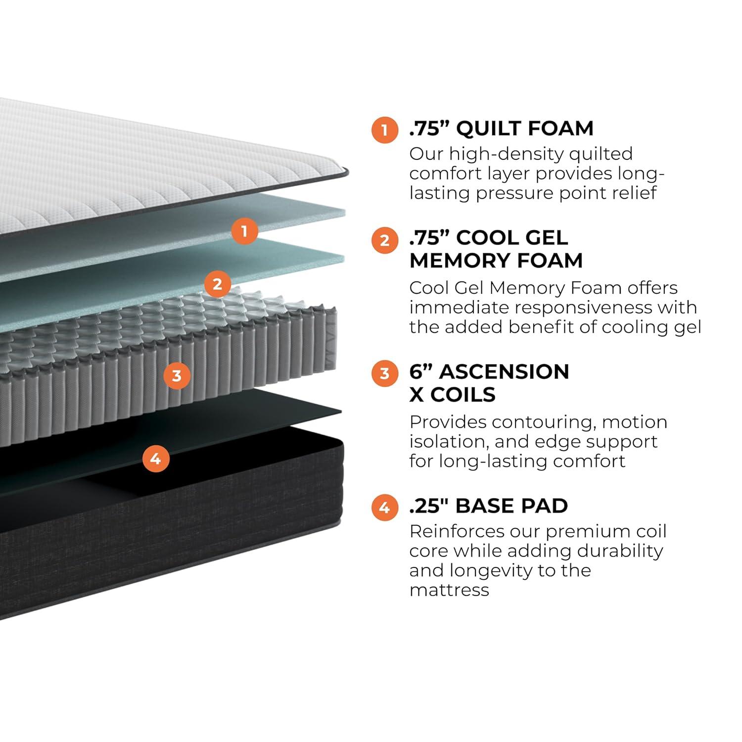 Brooklyn Bedding Brooklyn Bedding Select Gel Memory Foam Hybrid Mattress