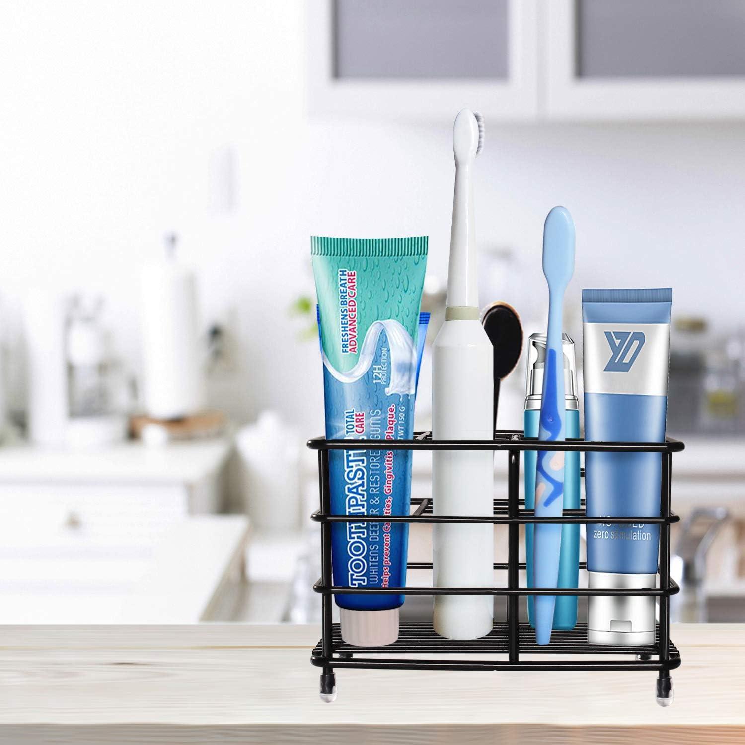HYRIXDIRECT Toothbrush Holders for Bathrooms Stainless Steel Rustproof Toothbrush and Toothpaste Holder Organizer Tooth Brush Storage Stand